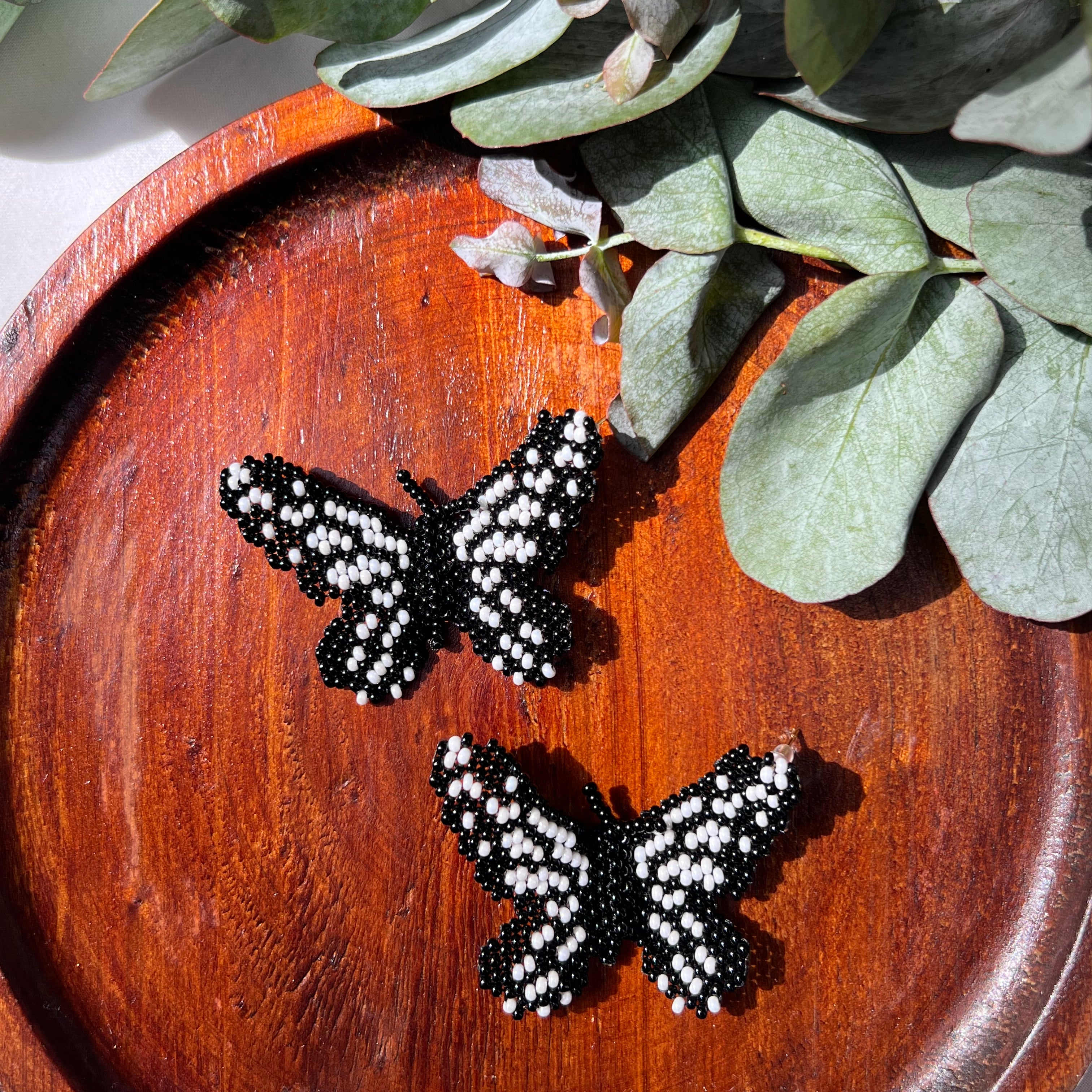 Mariposita ✻ Small Inga Butterfly Beaded Earrings