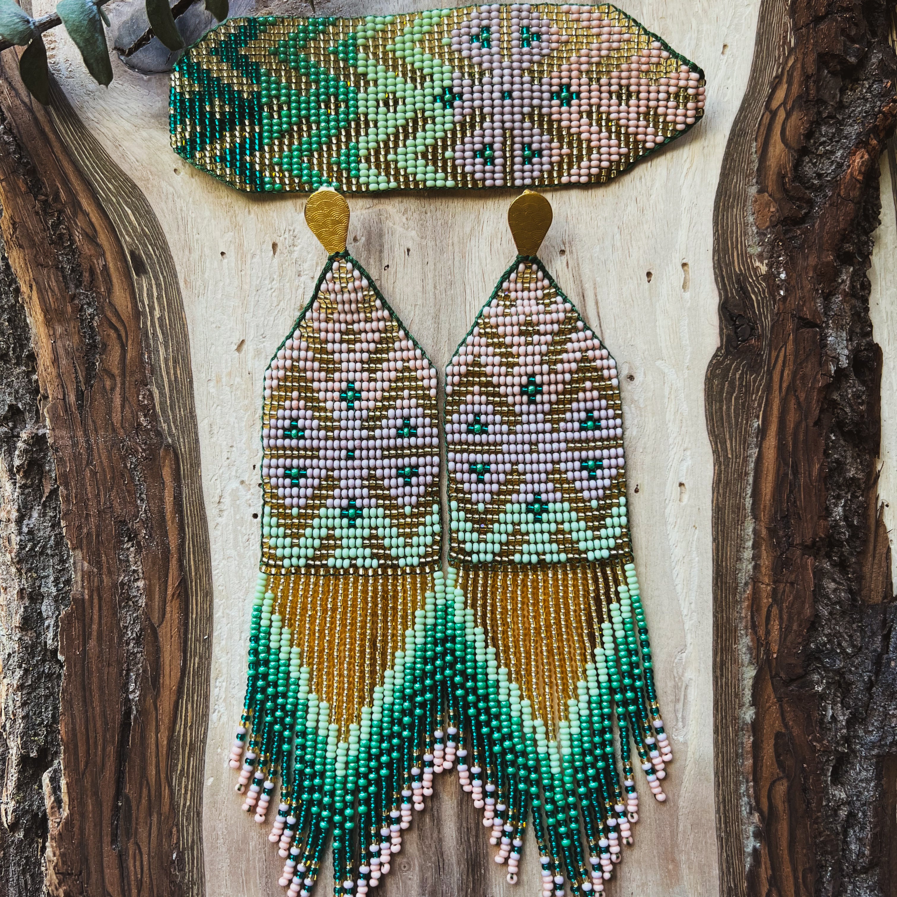 Maiz Set ✻ Inga Beaded Earrings + Bracelet Set