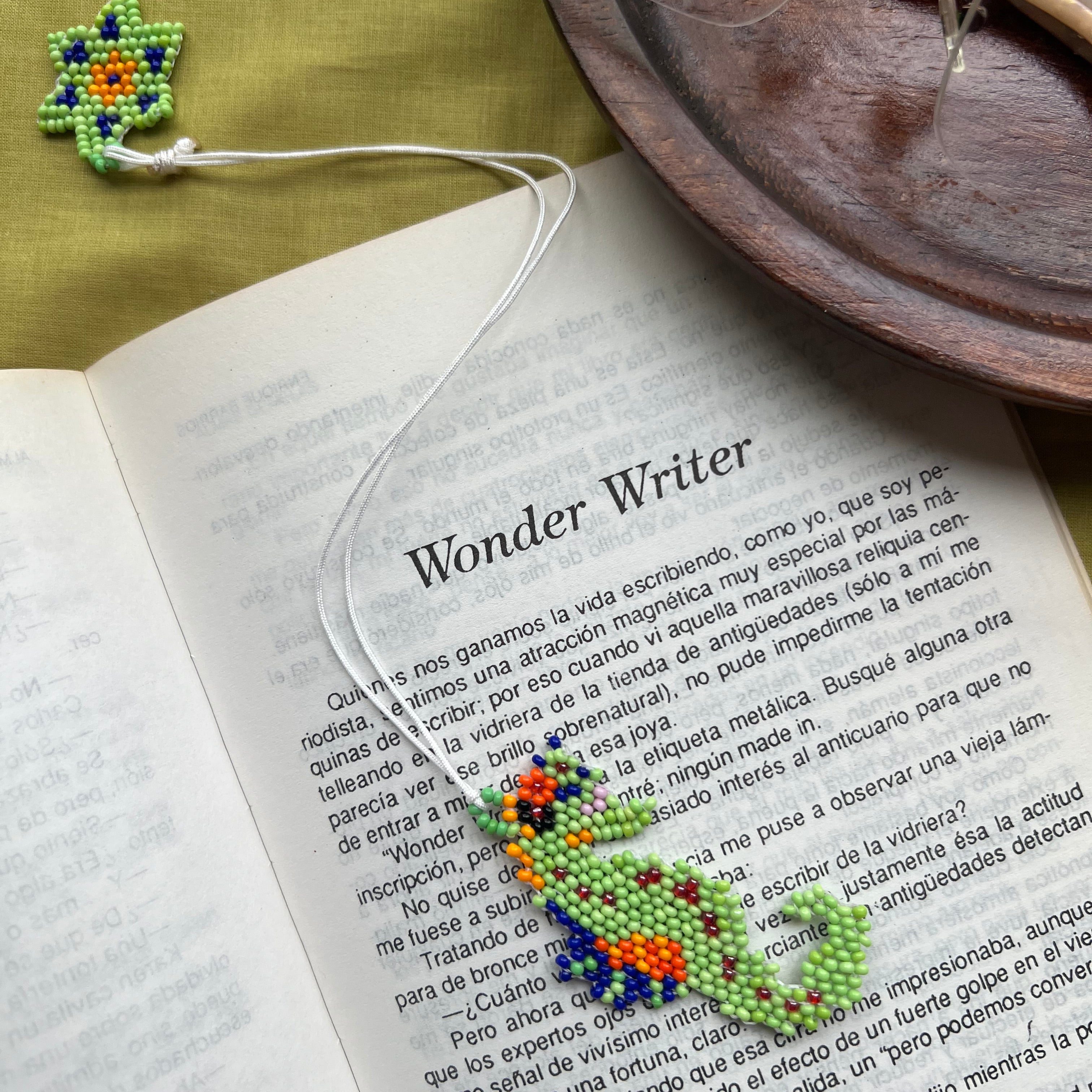 Green Seahorse Bookmark ✻ Hand Beaded by Embera Artisans