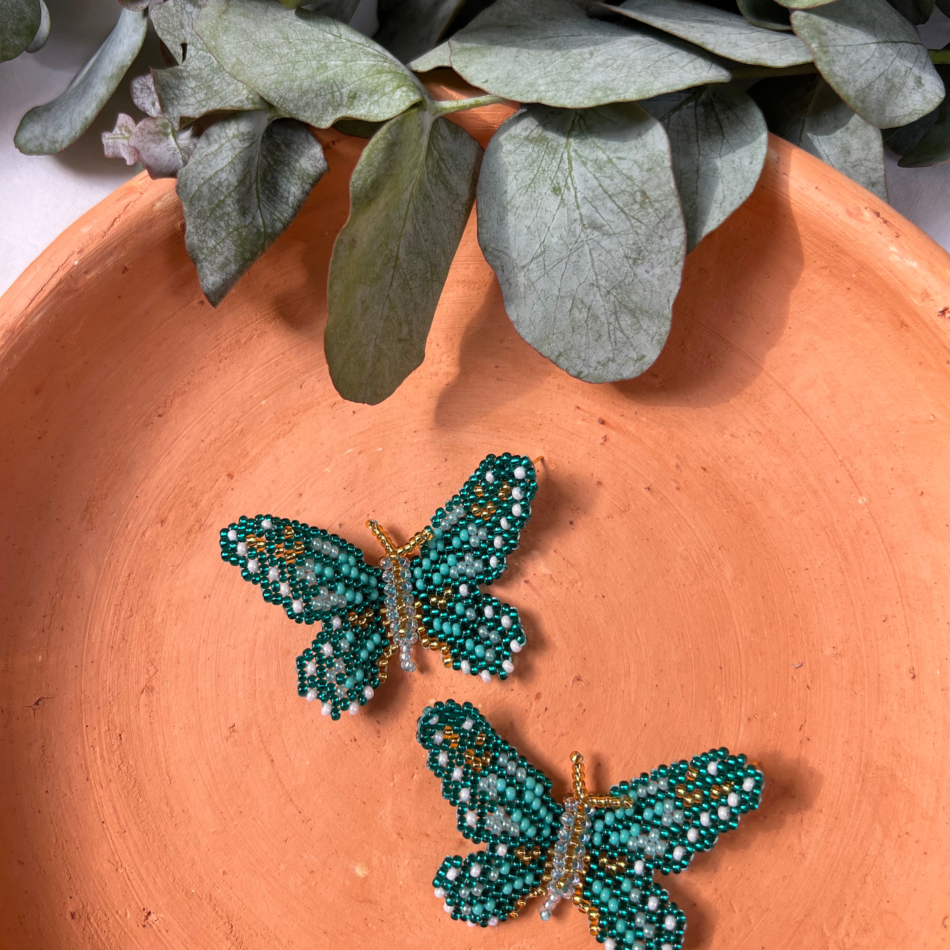 Mariposita ✻ Small Inga Butterfly Beaded Earrings