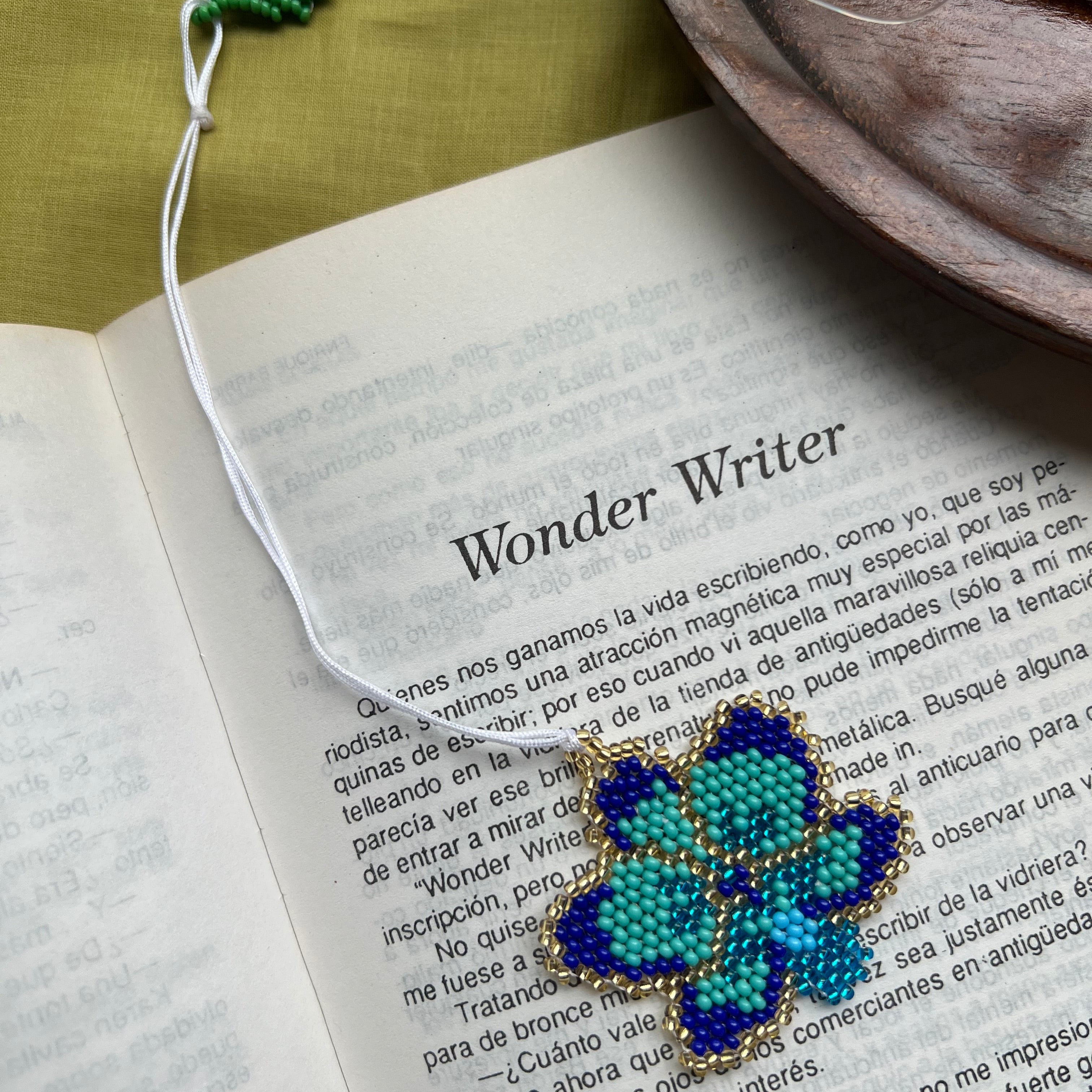 Blue Orchid Bookmark ✻ Hand Beaded by Embera Artisans