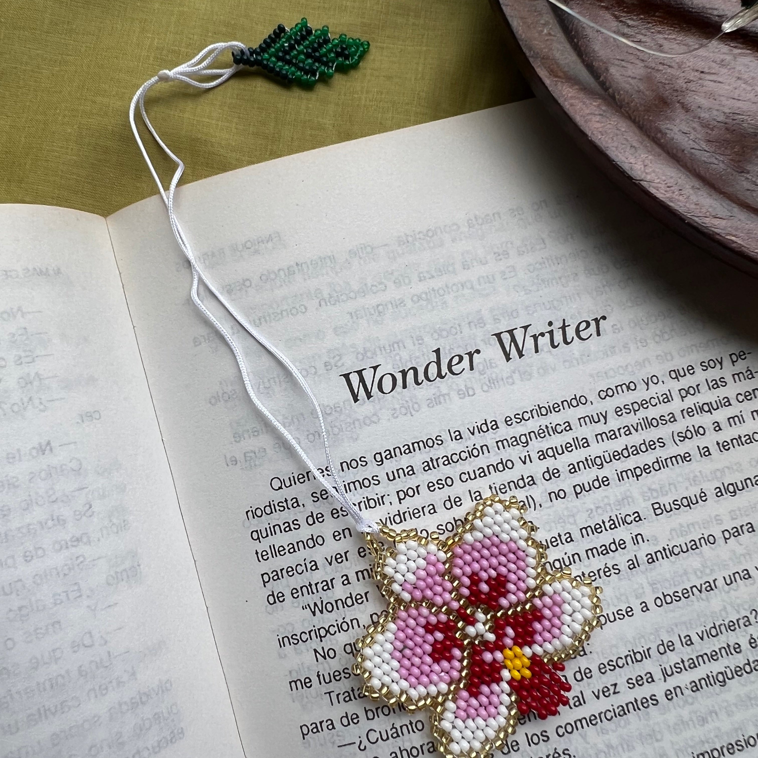 Pink Orchid Bookmark ✻ Hand Beaded by Embera Artisans