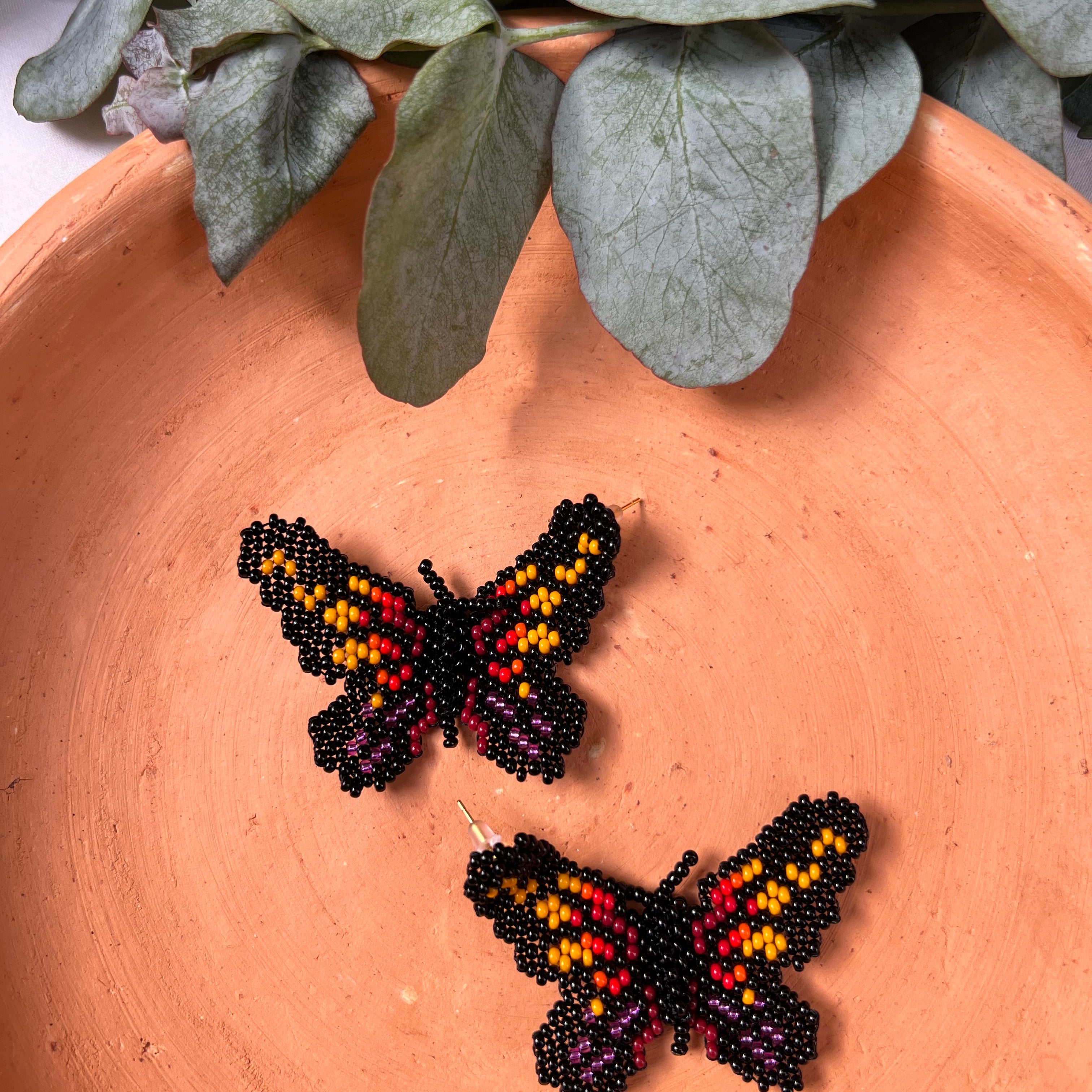 Mariposita ✻ Small Inga Butterfly Beaded Earrings