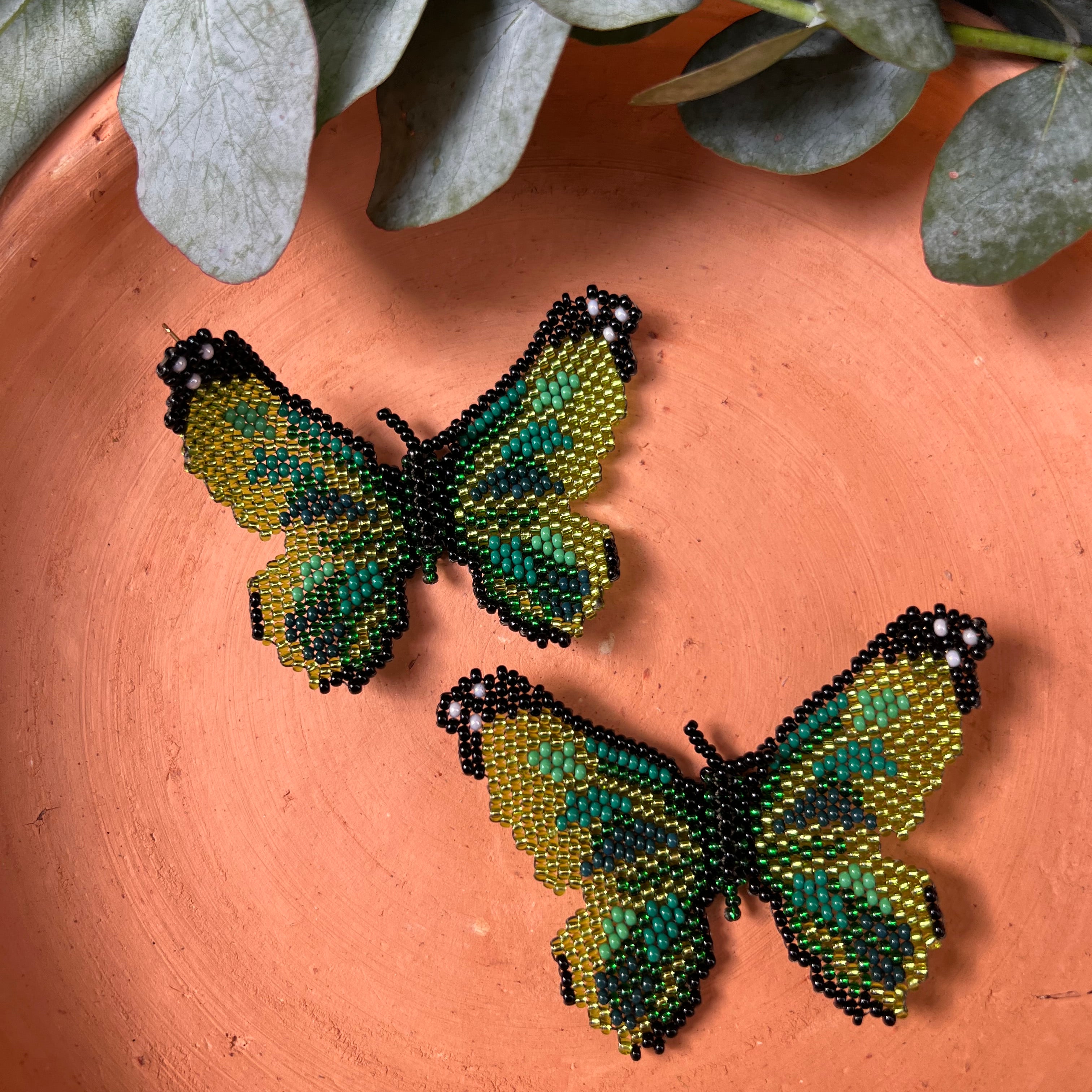 Mariposa ✻ Large Inga Butterfly Beaded Earrings