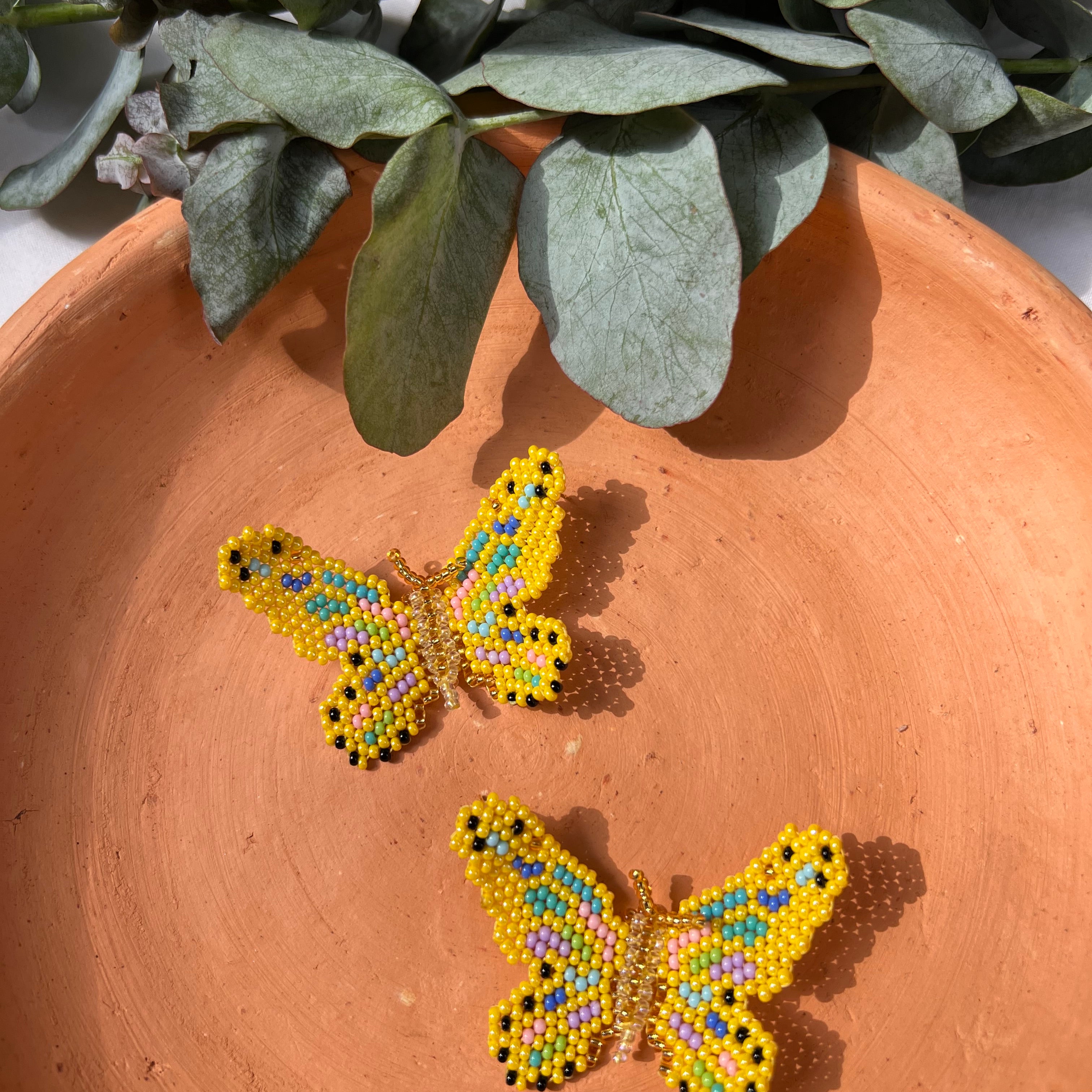 Mariposita ✻ Small Inga Butterfly Beaded Earrings