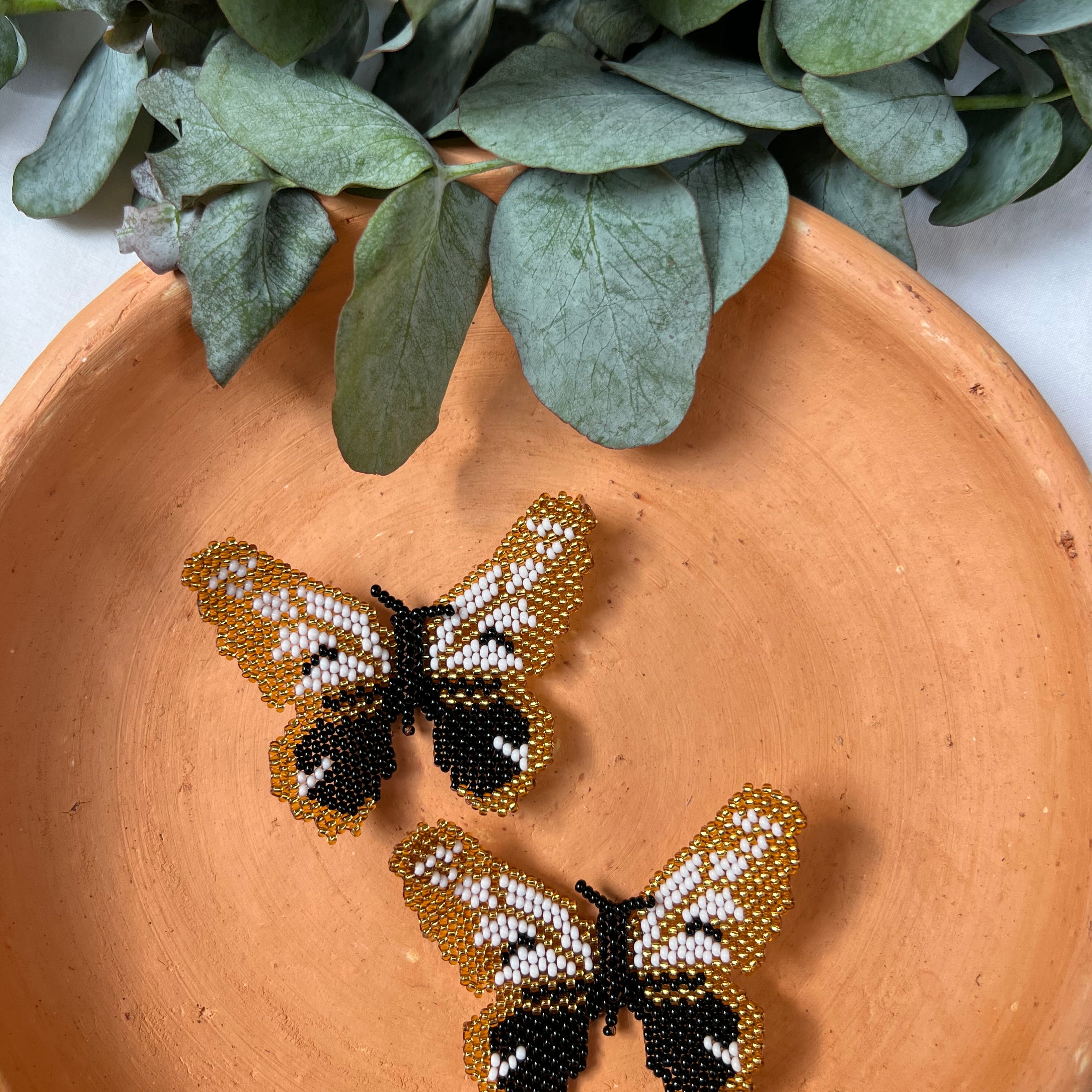 Mariposa ✻ Large Inga Butterfly Beaded Earrings