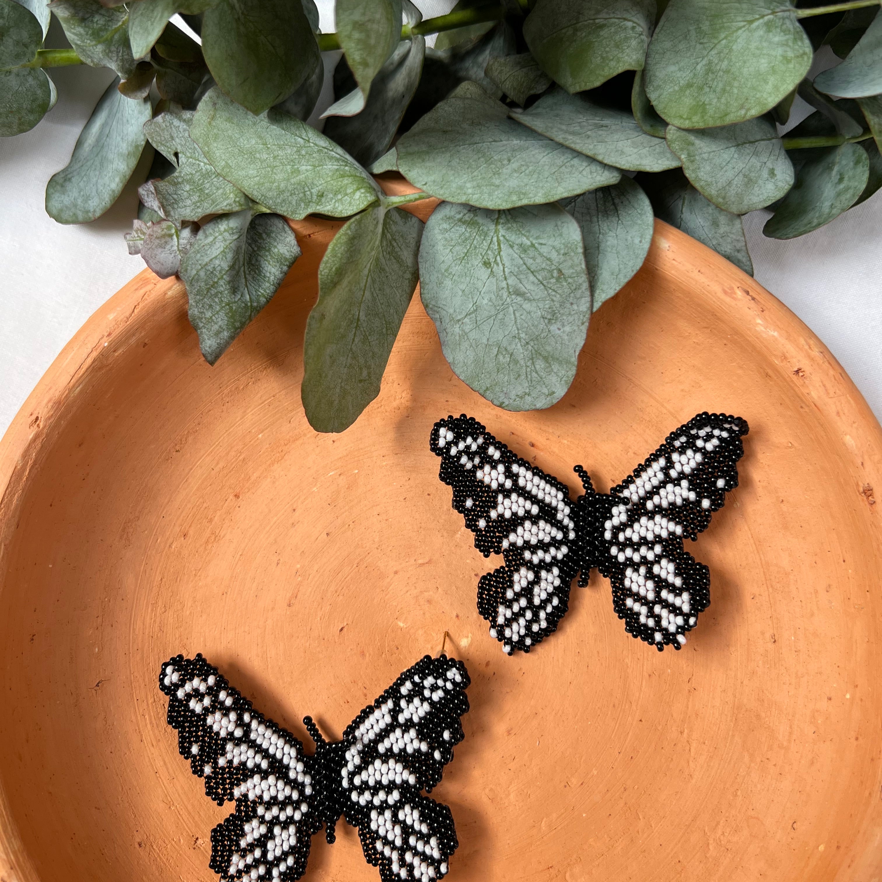 Mariposa ✻ Large Inga Butterfly Beaded Earrings