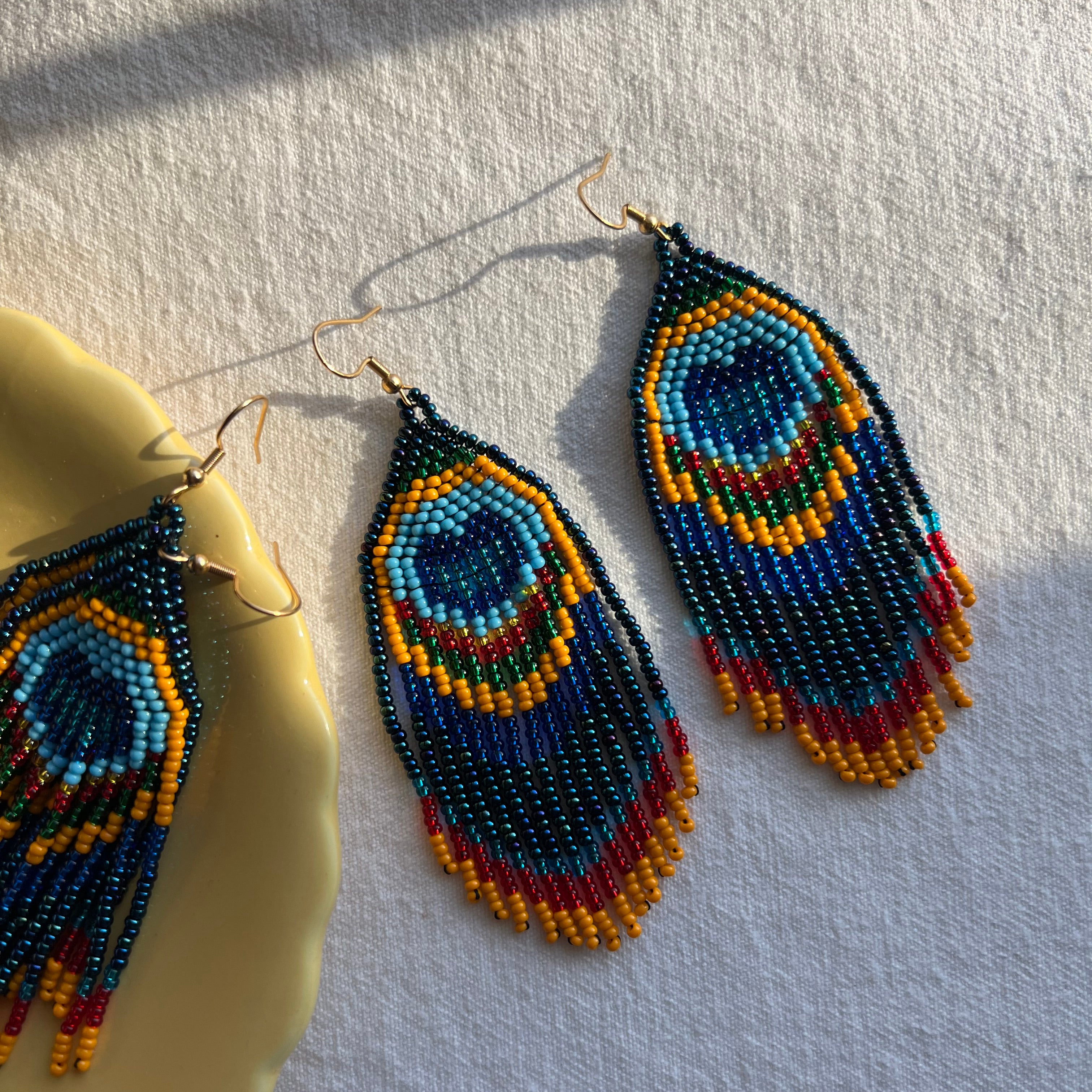 Peacock ✻ Embera Beaded Earrings
