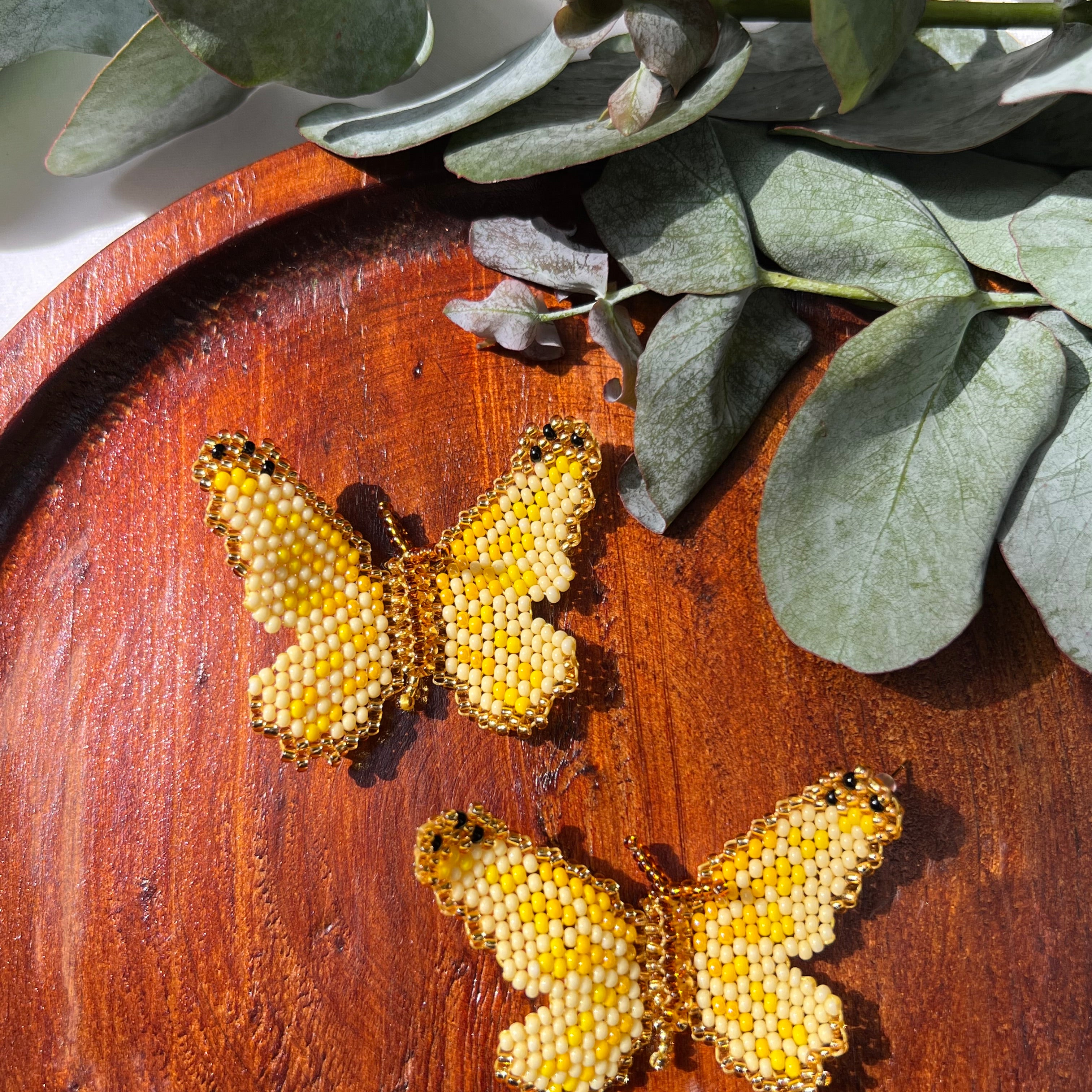 Mariposita ✻ Small Inga Butterfly Beaded Earrings