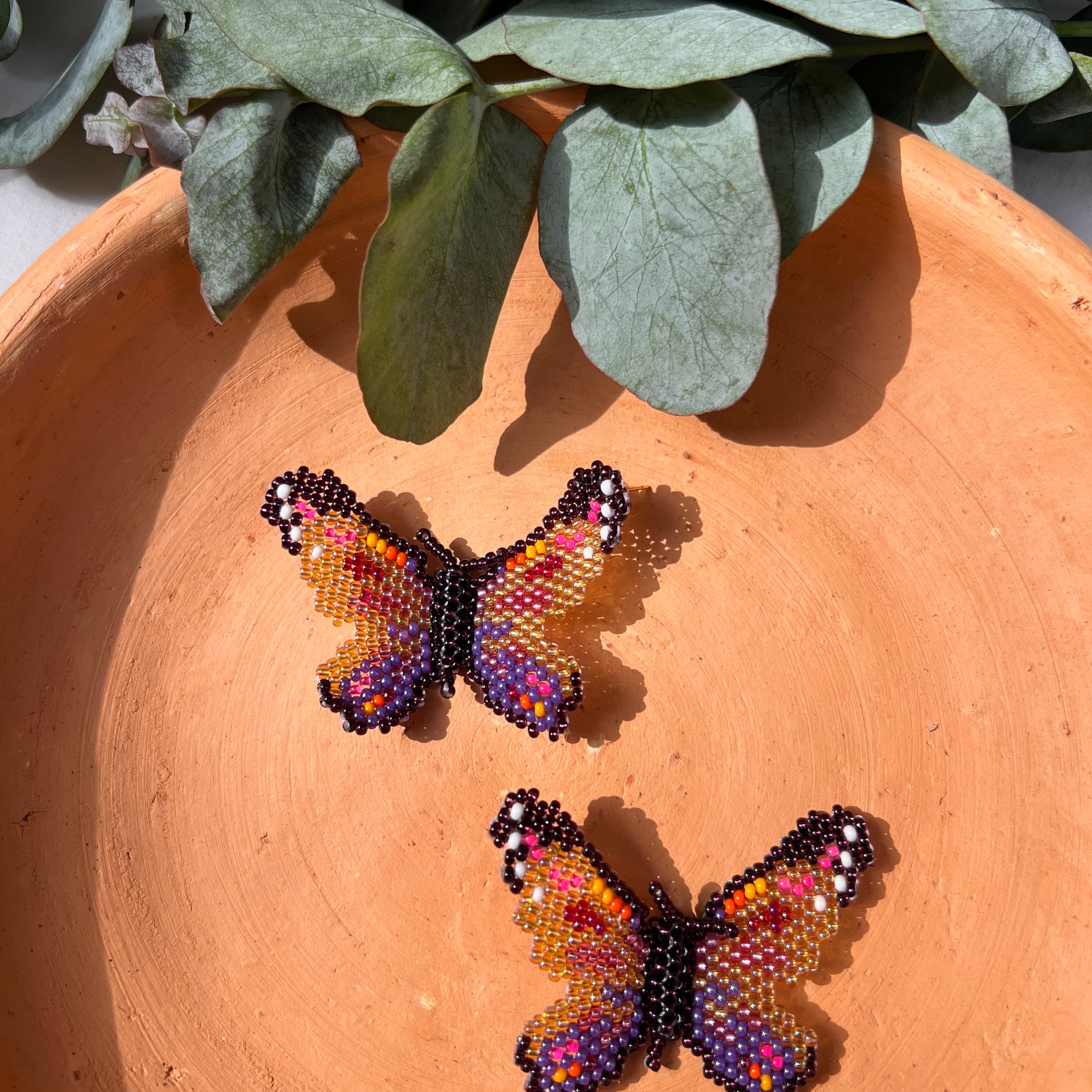 Mariposita ✻ Small Inga Butterfly Beaded Earrings