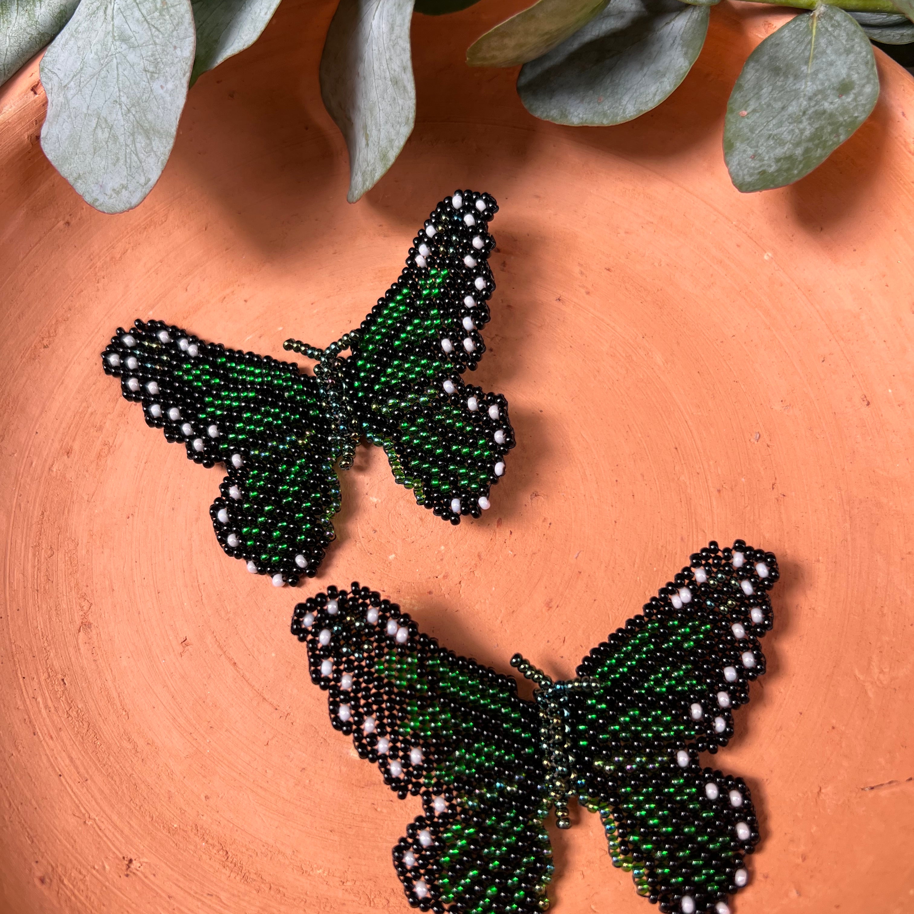 Mariposa ✻ Large Inga Butterfly Beaded Earrings