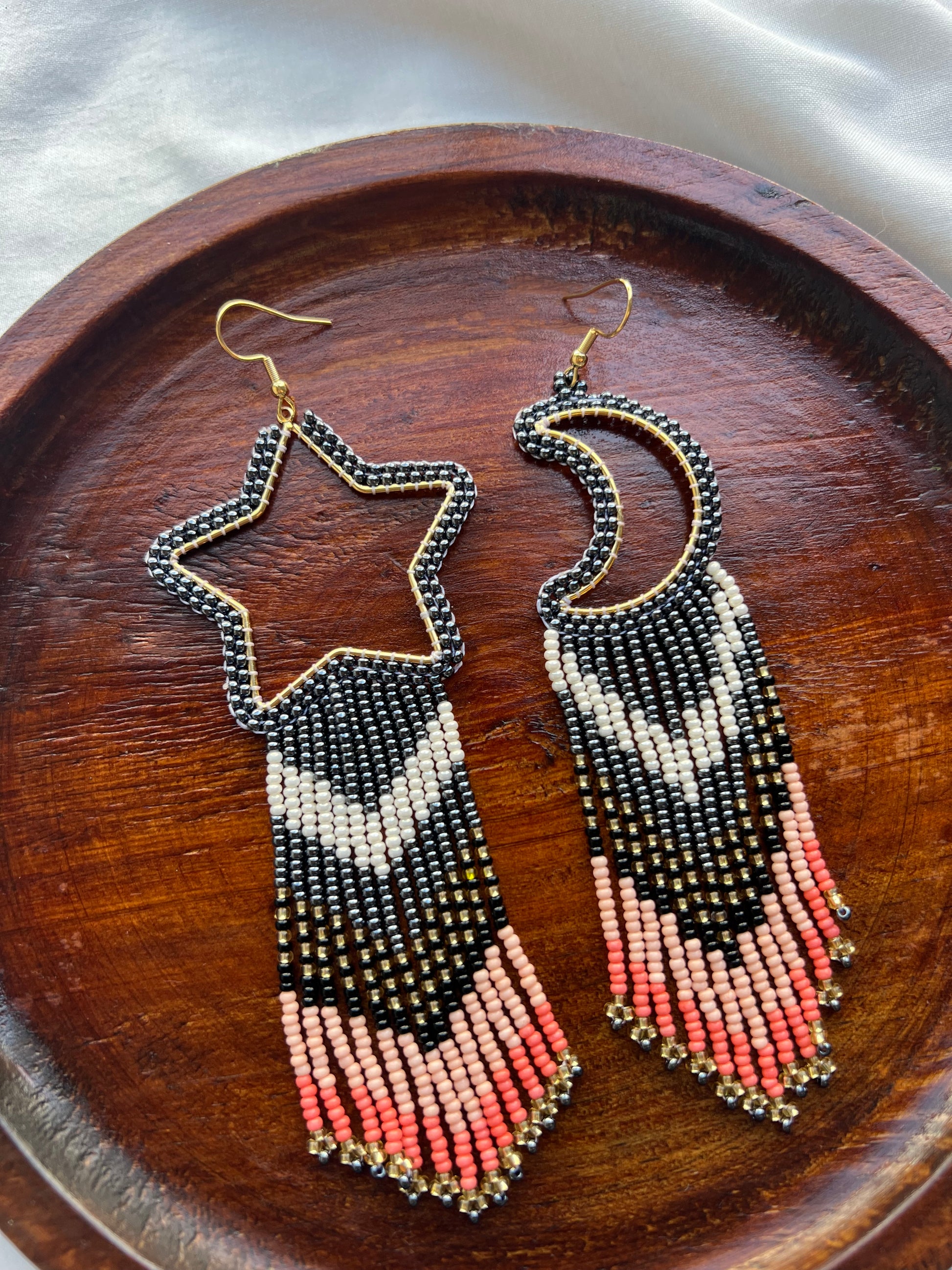 Sun & Moon ✻ Misak Beaded Earrings
