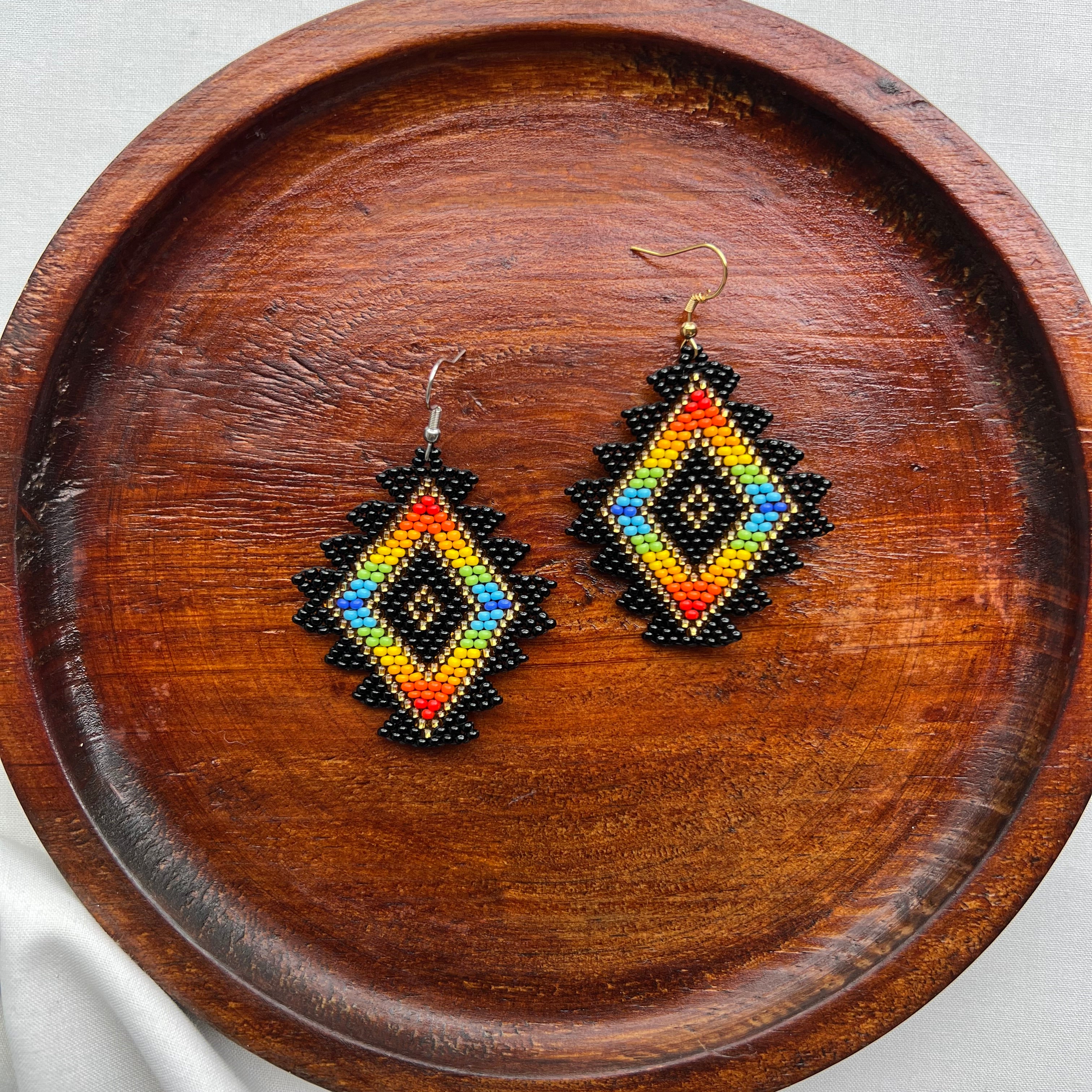 Diamantes (Black) ✻ Misak Beaded Earrings