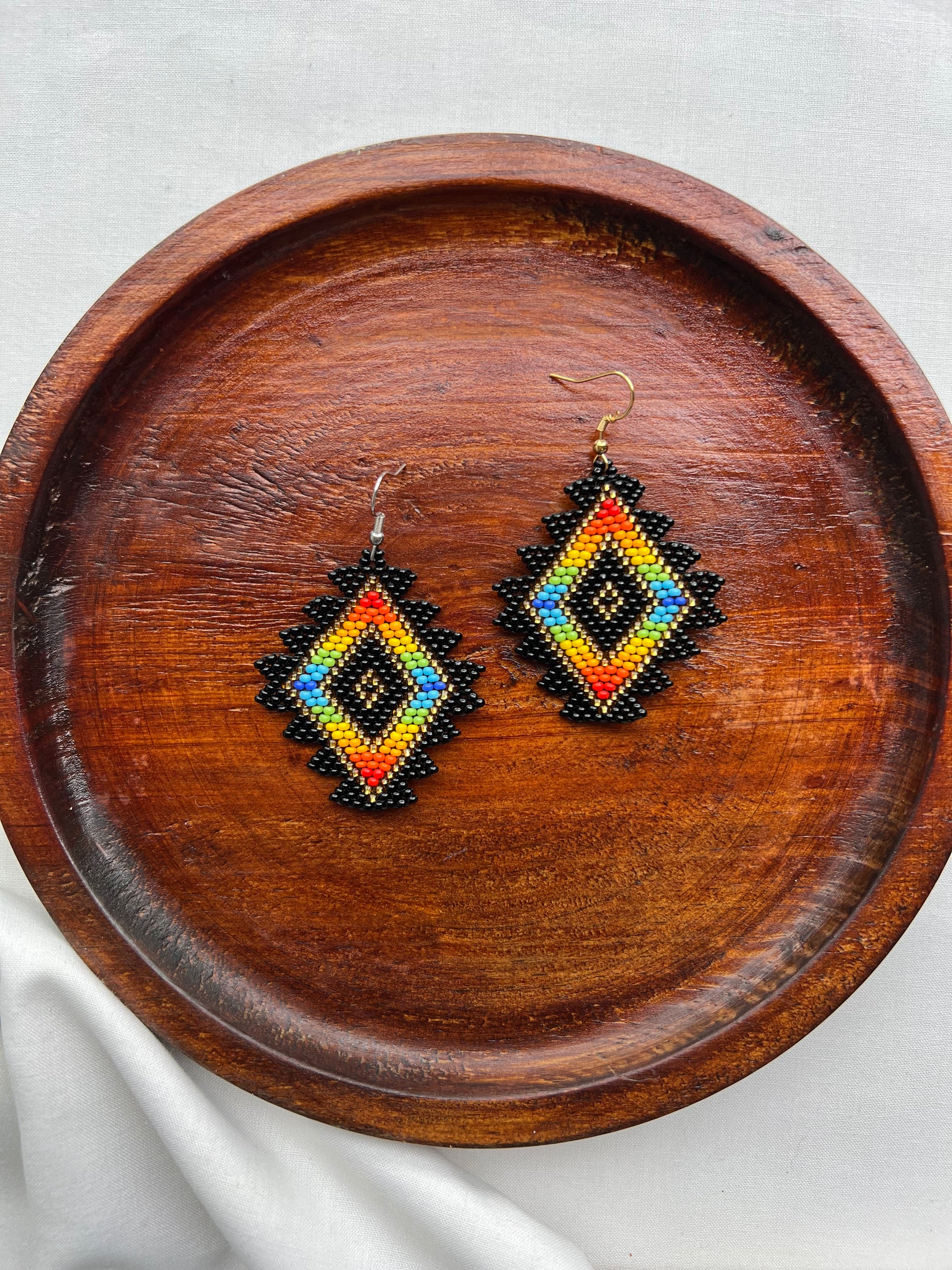 Diamantes (Black) ✻ Misak Beaded Earrings