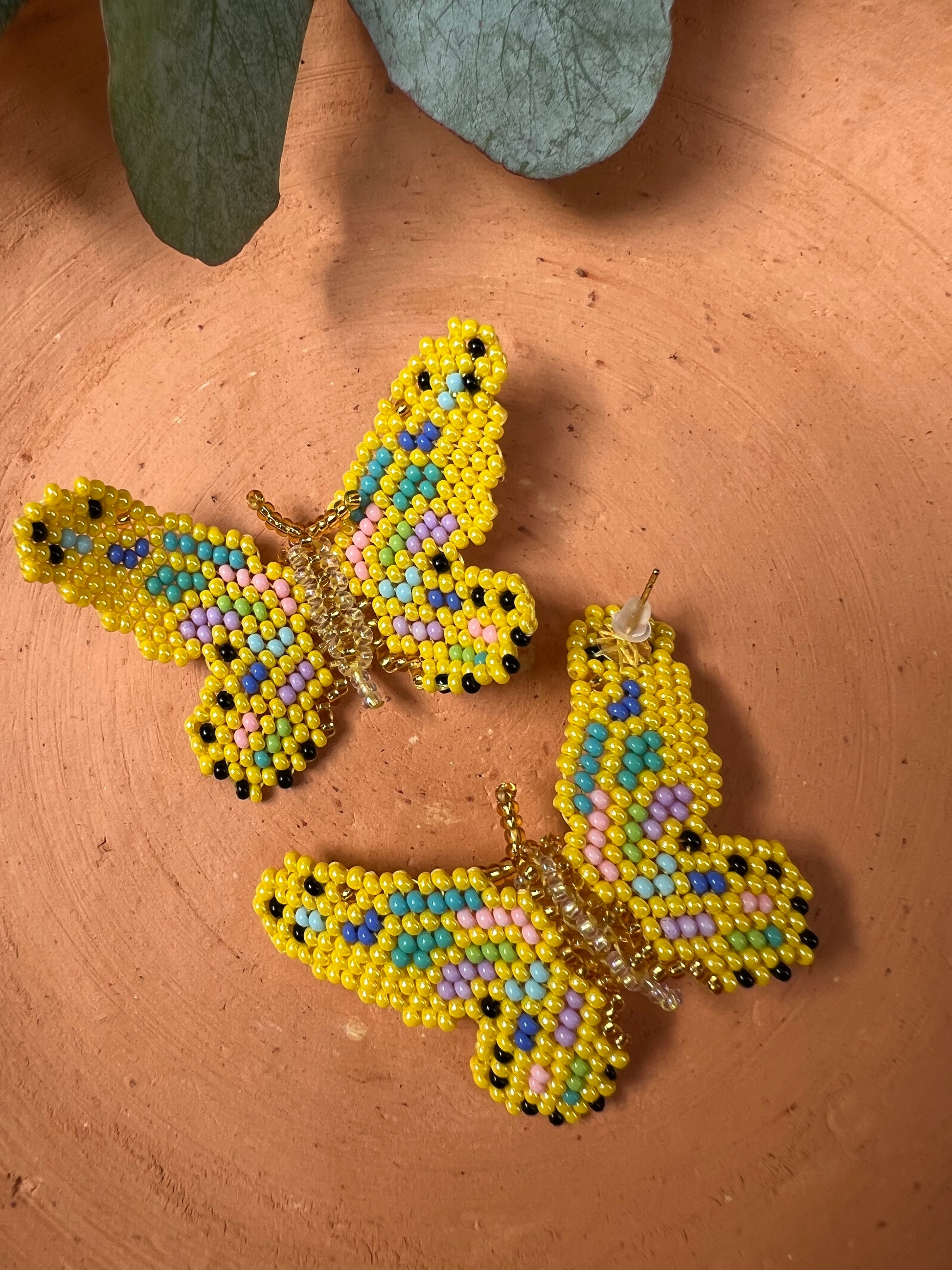 Mariposita ✻ Small Inga Butterfly Beaded Earrings
