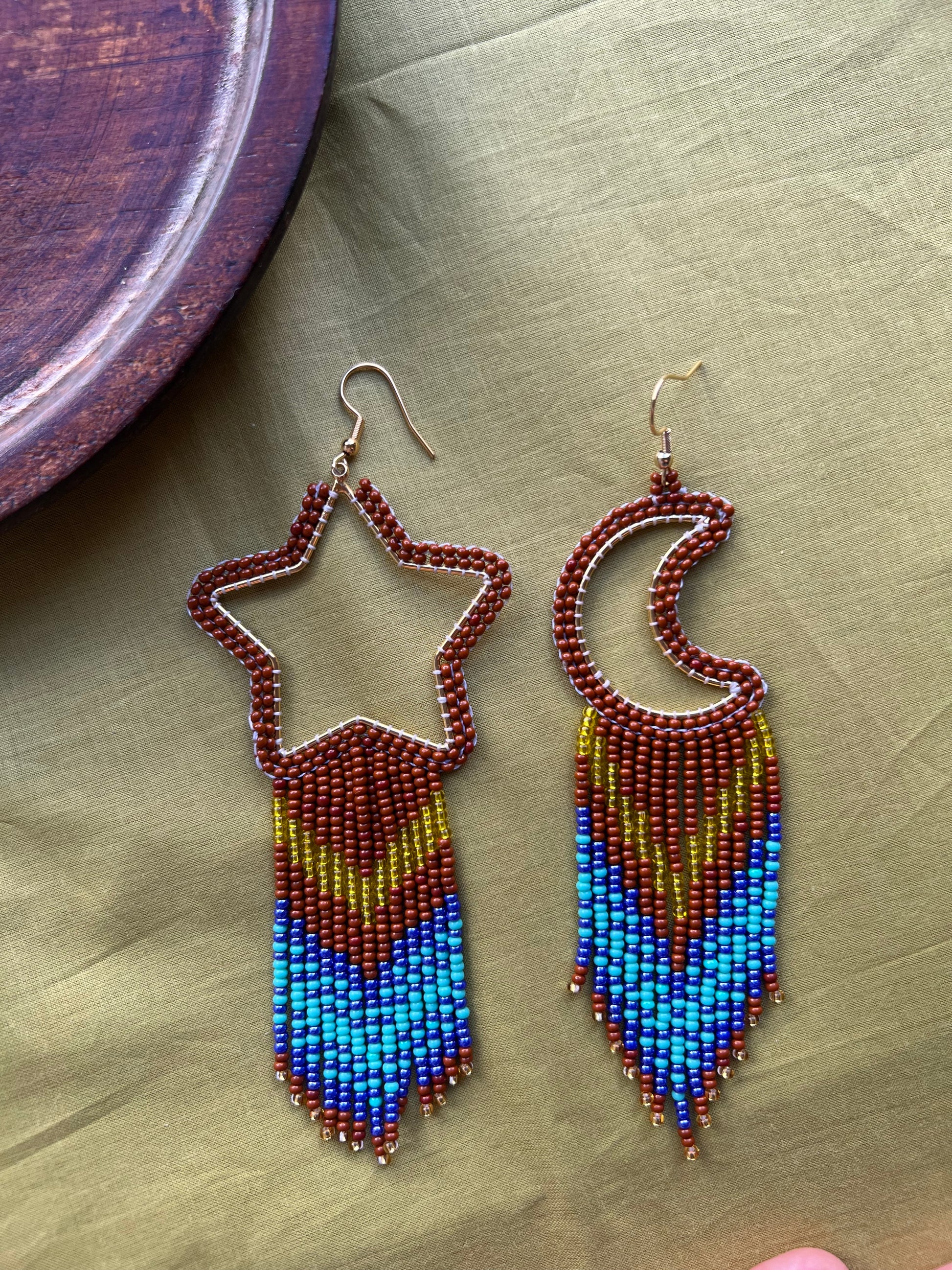 Sun & Moon ✻ Misak Beaded Earrings