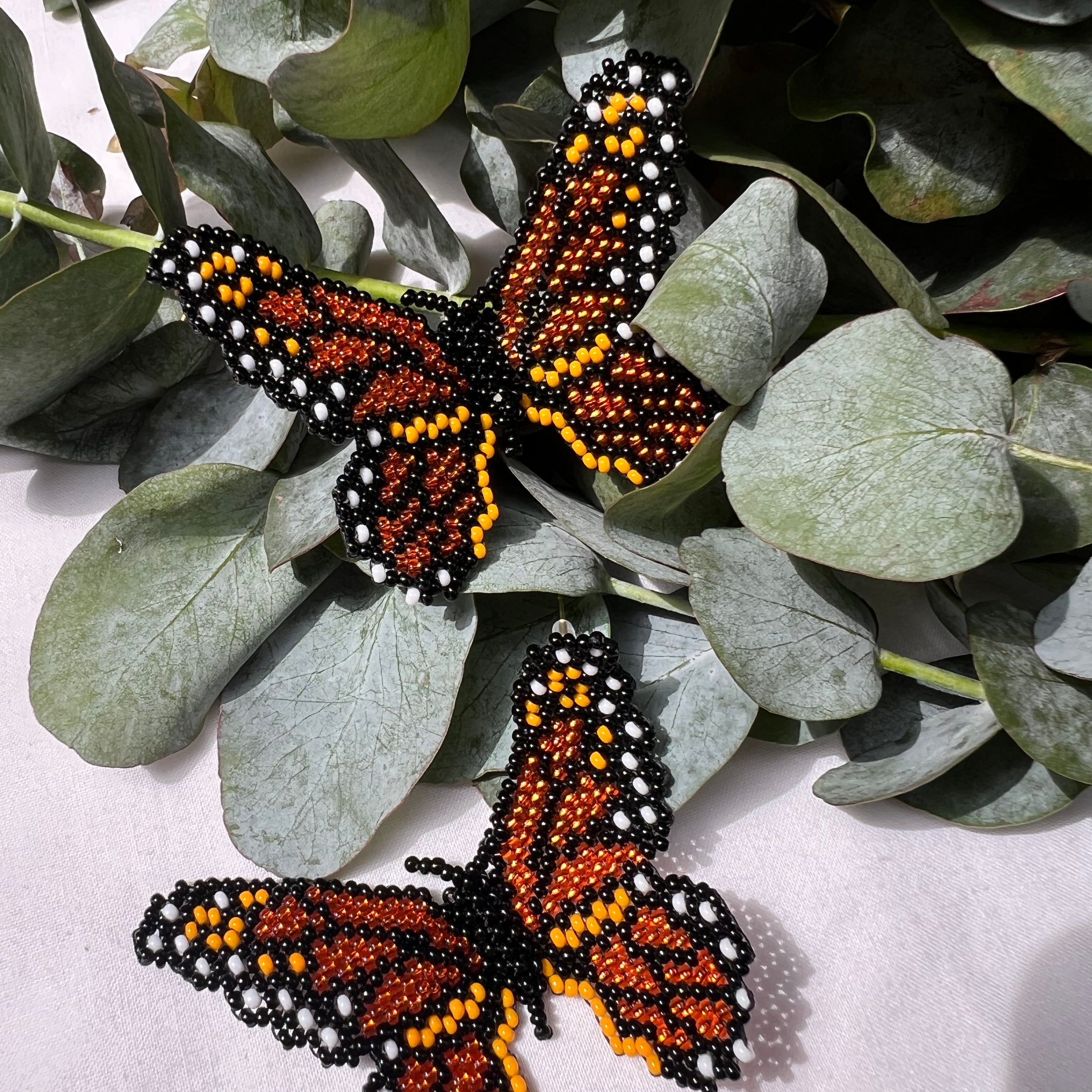 Mariposa ✻ Large Inga Butterfly Beaded Earrings