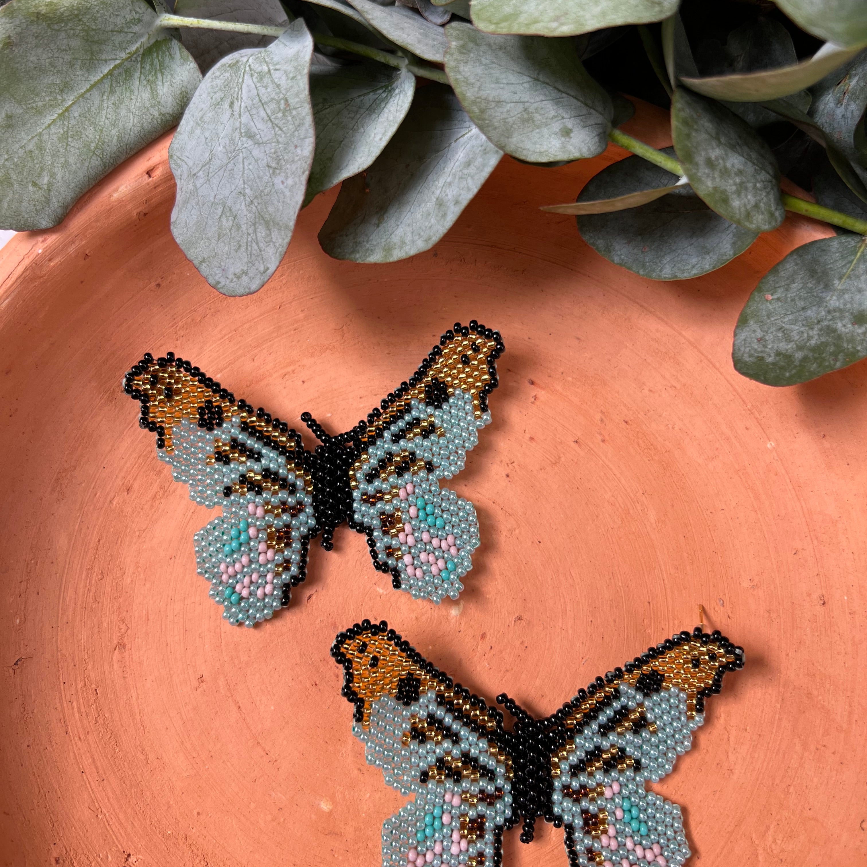 Mariposa ✻ Large Inga Butterfly Beaded Earrings