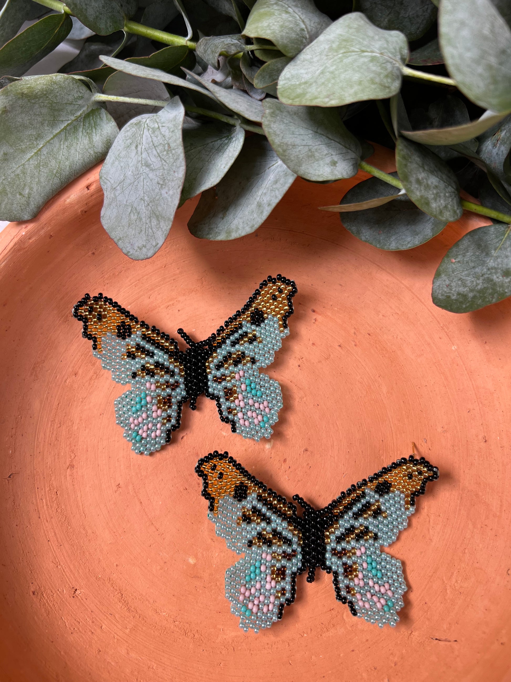 Mariposa ✻ Large Inga Butterfly Beaded Earrings