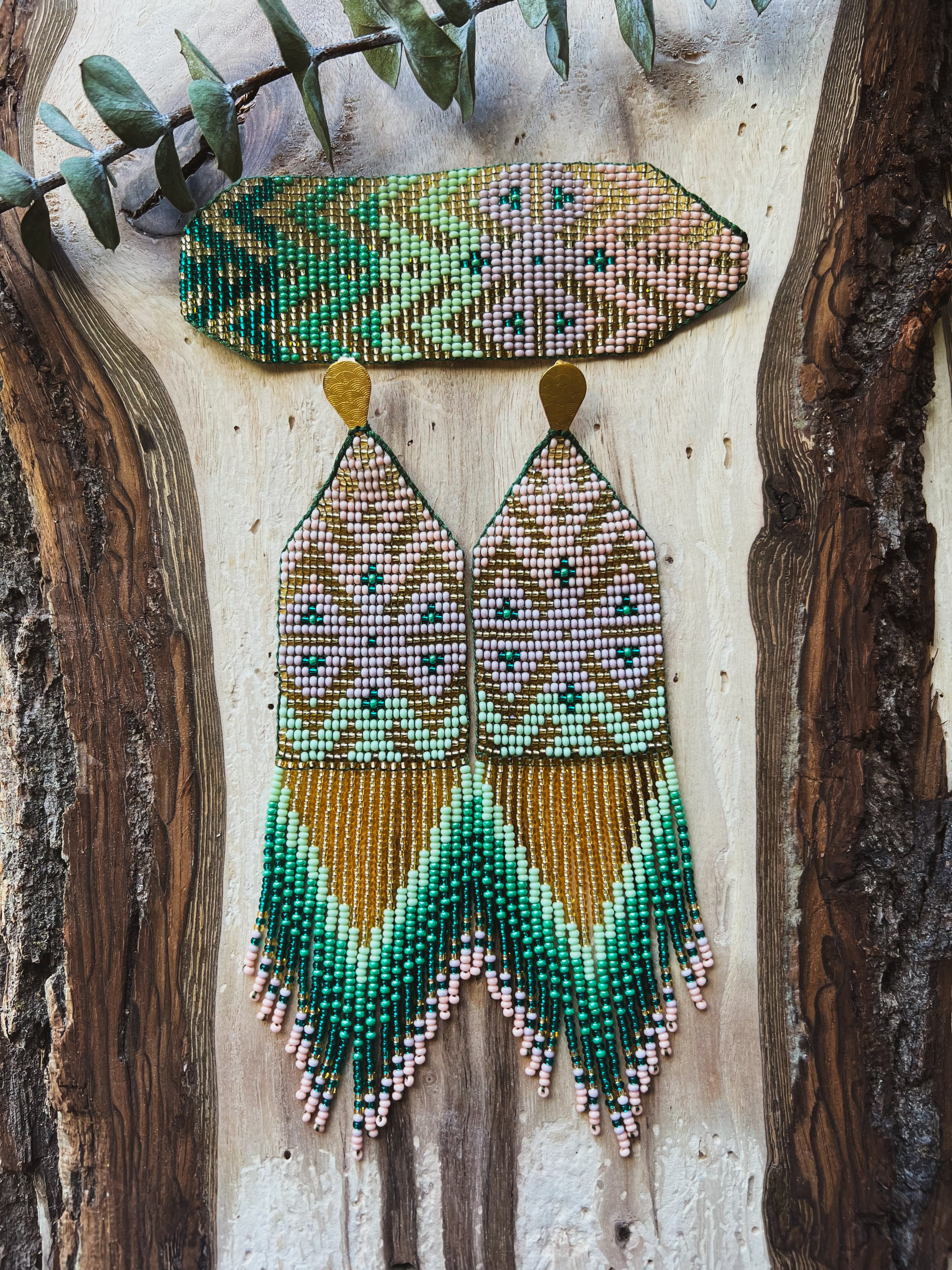 Maiz Set ✻ Inga Beaded Earrings + Bracelet Set