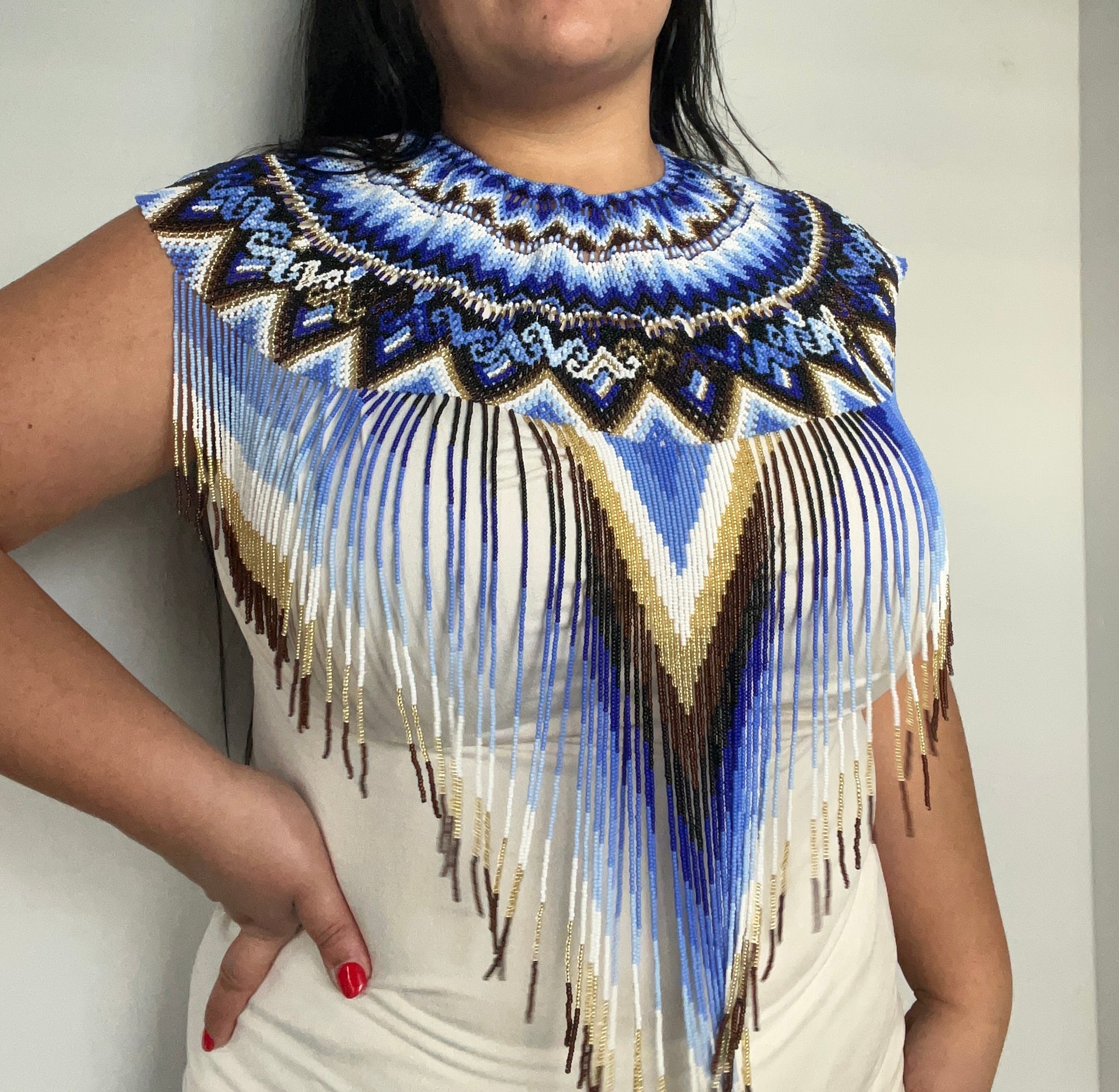 Blue Hues Okama ✻ Embera Beaded Necklace