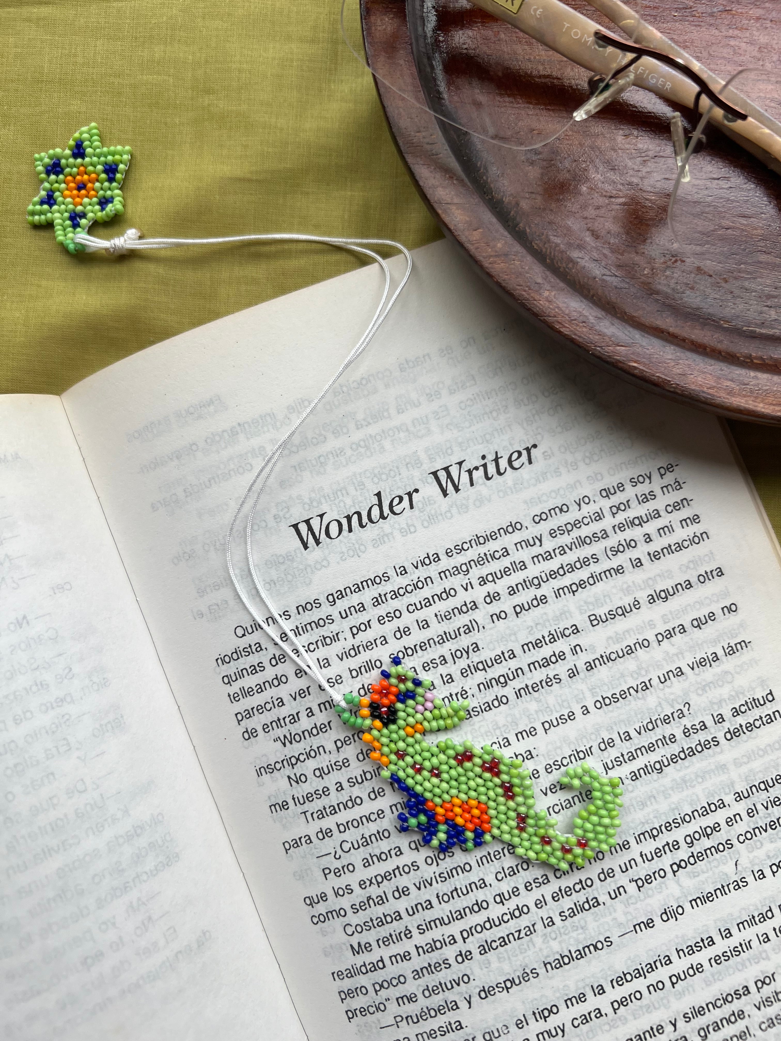 Green Seahorse Bookmark ✻ Hand Beaded by Embera Artisans