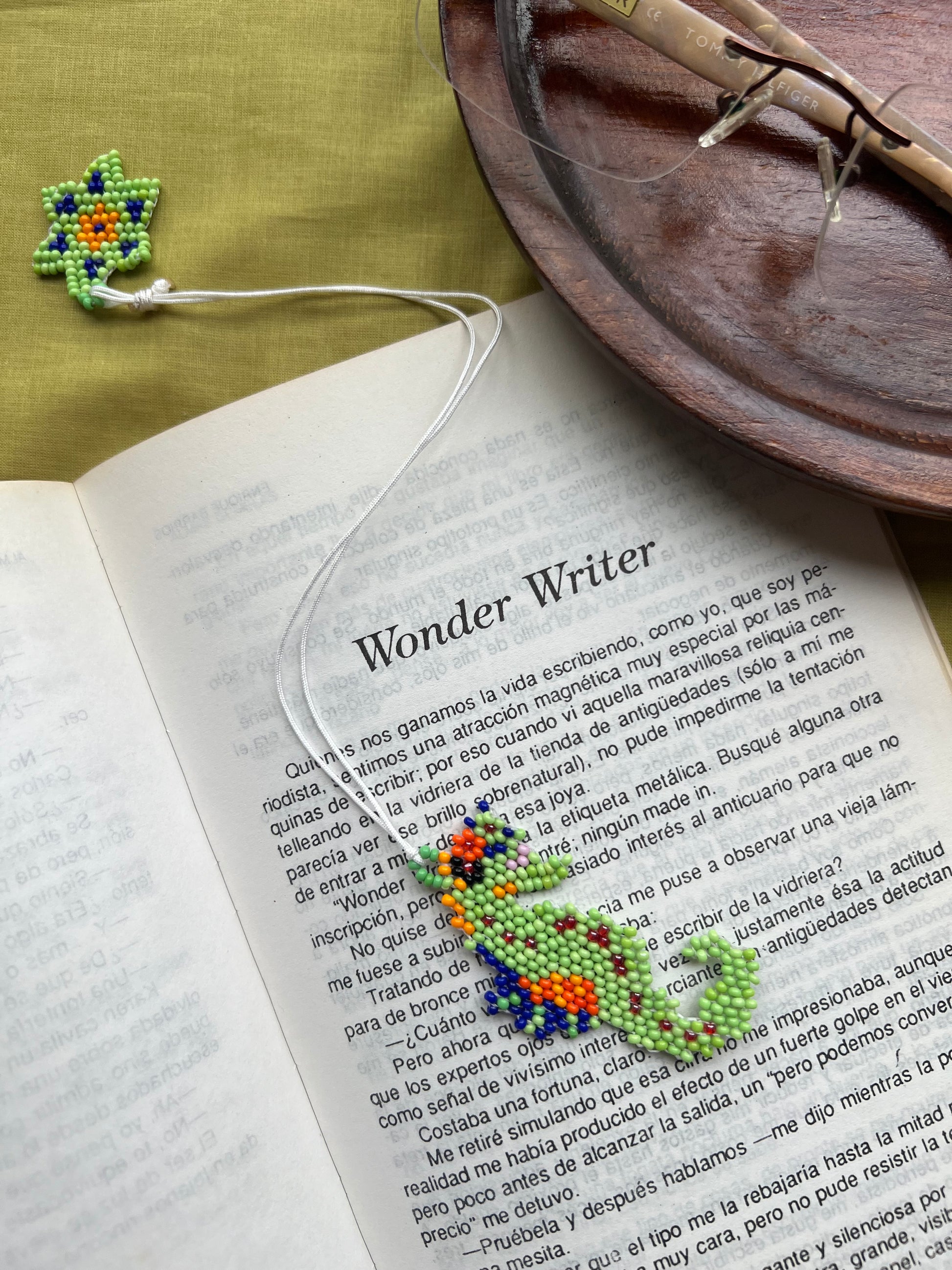 Green Seahorse Bookmark ✻ Hand Beaded by Embera Artisans