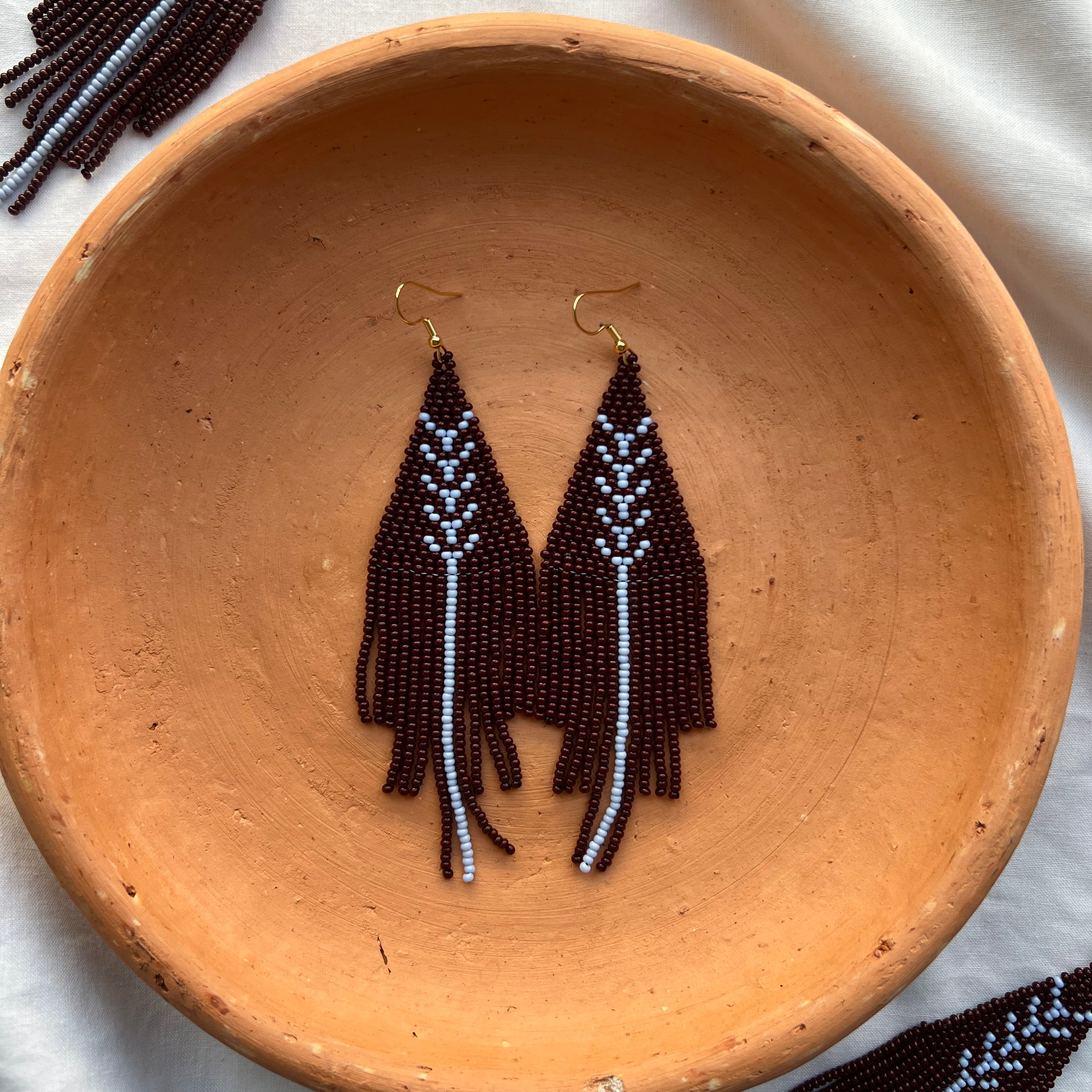 Flechas (Brown) ✻ Misak Beaded Earrings