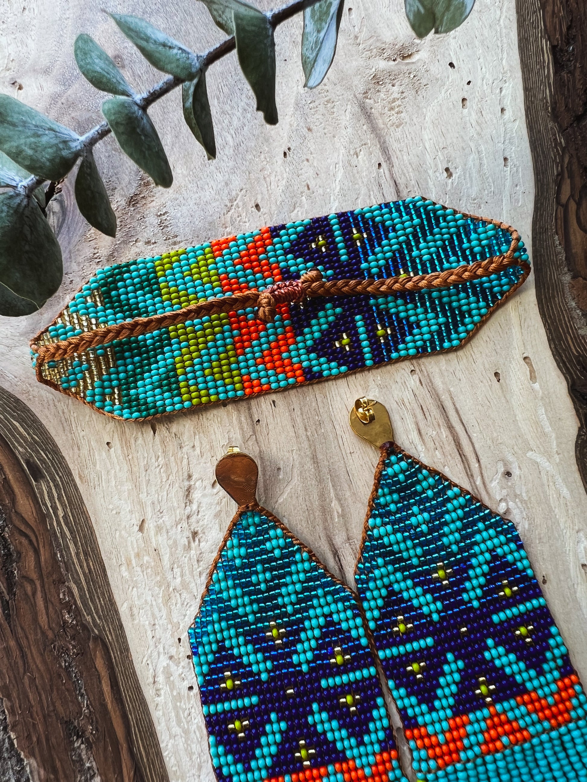 Maiz Set ✻ Inga Beaded Earrings + Bracelet Set