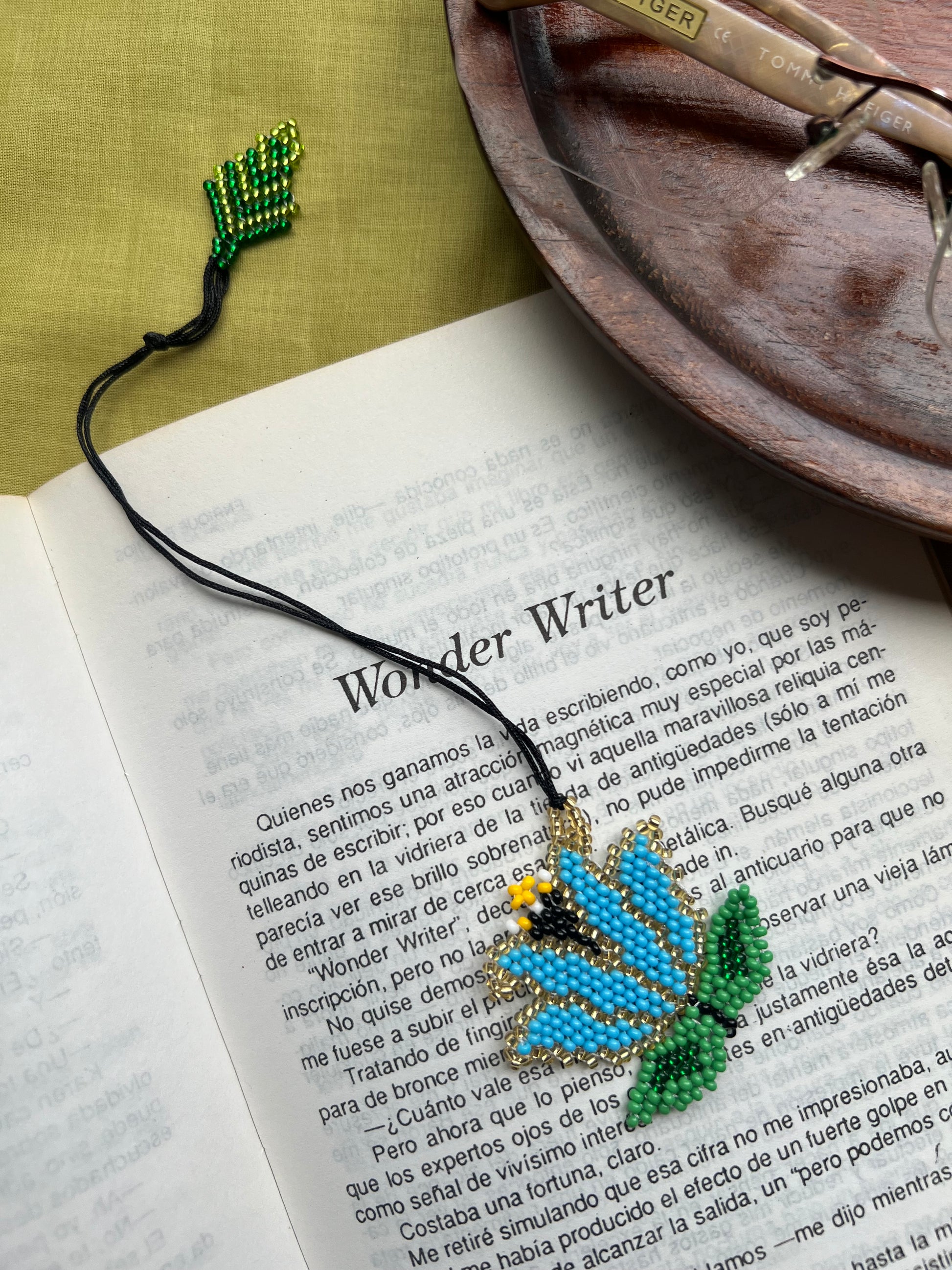 Blue Flower Bookmark ✻ Hand Beaded by Embera Artisans