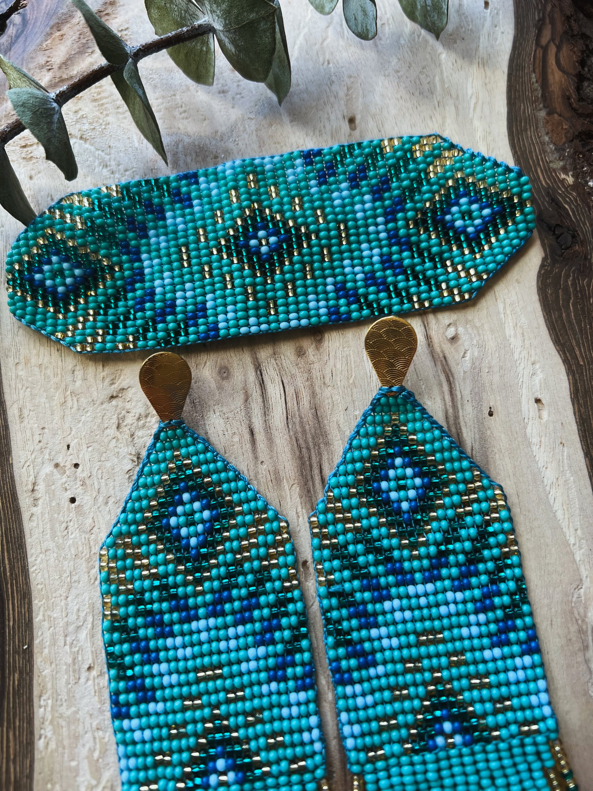 Sol Set ✻ Inga Beaded Earrings + Bracelet Set
