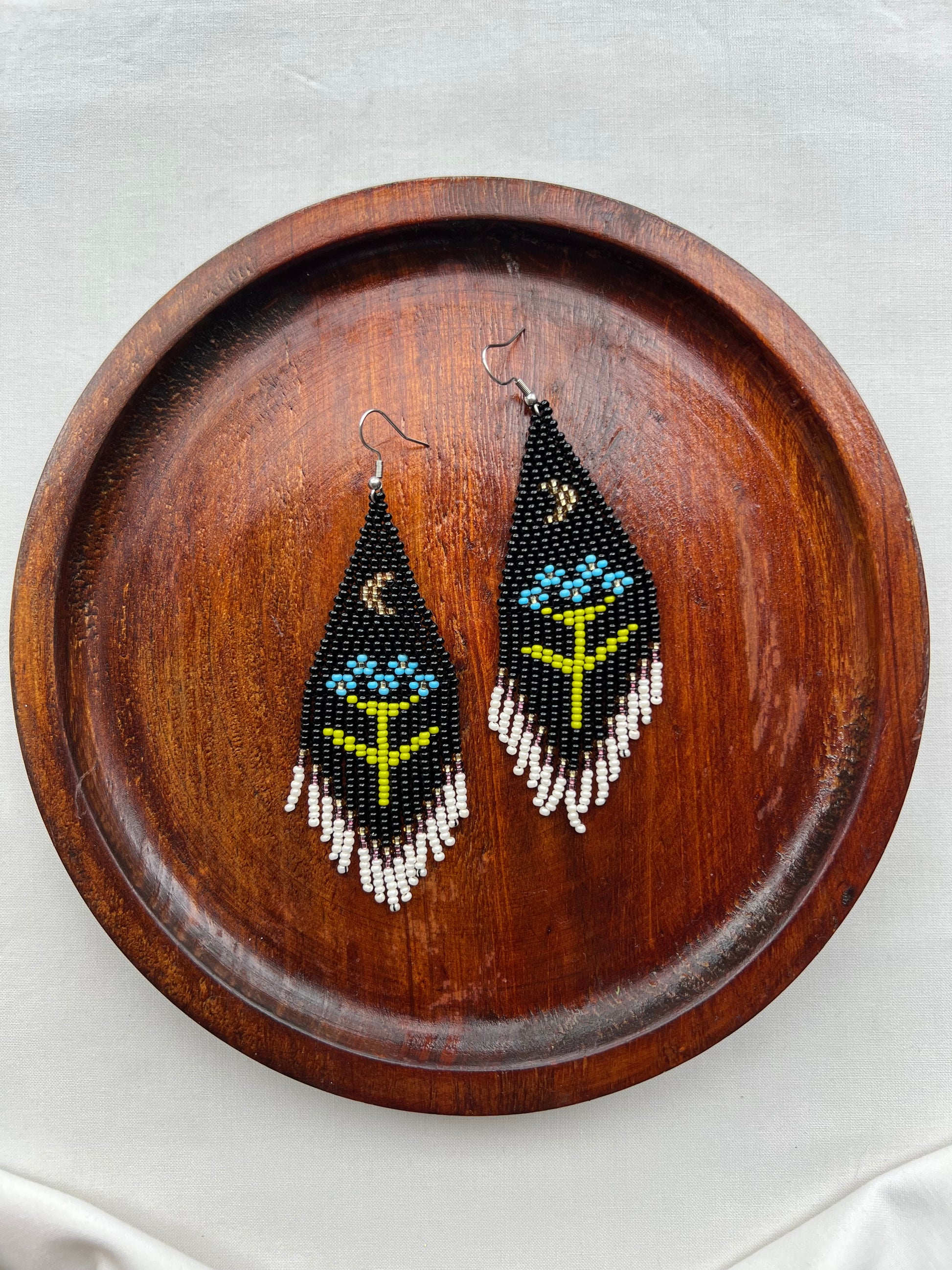 Lunar Blossom ✻ Misak Beaded Earrings