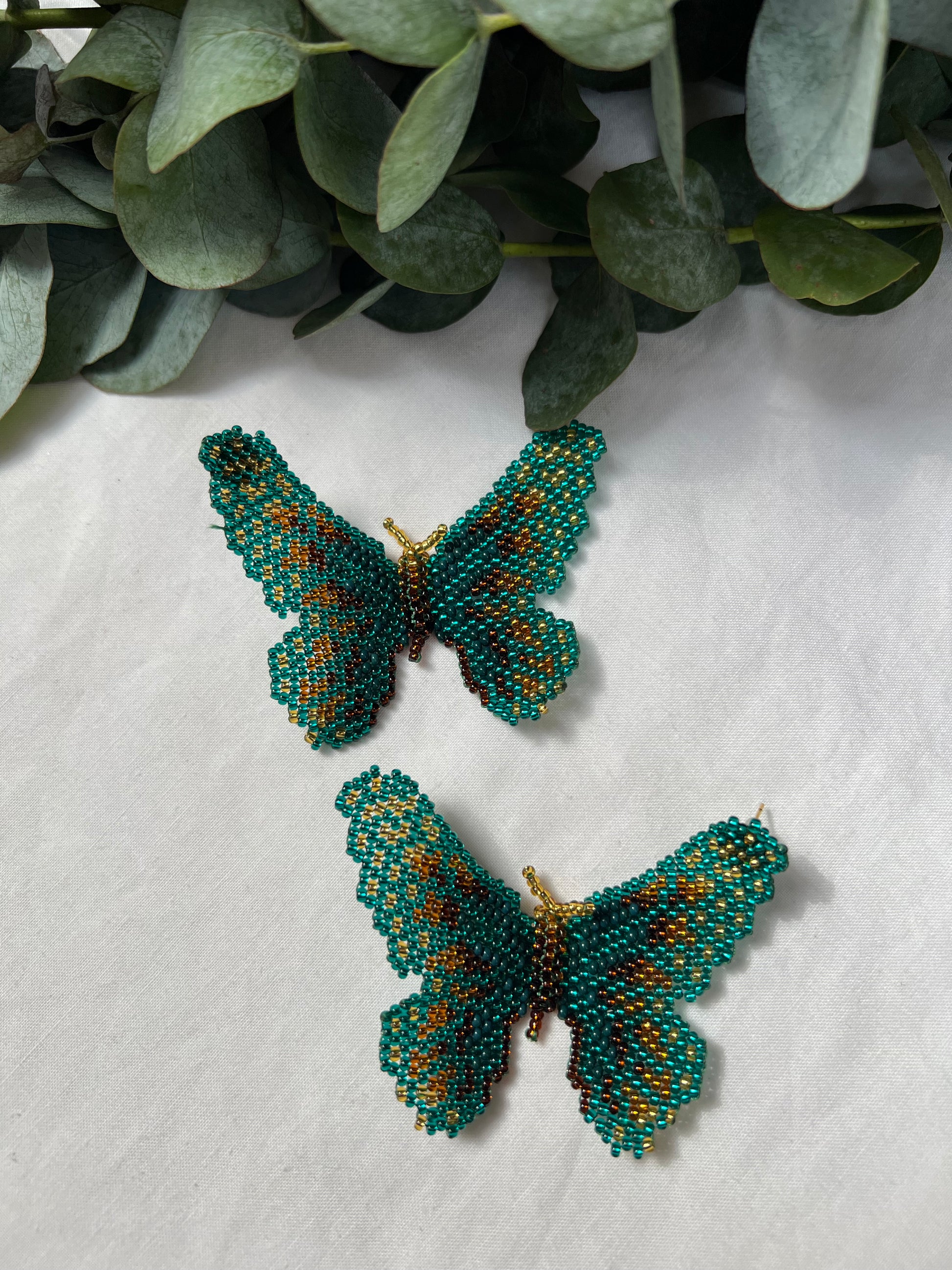 Mariposa ✻ Large Inga Butterfly Beaded Earrings