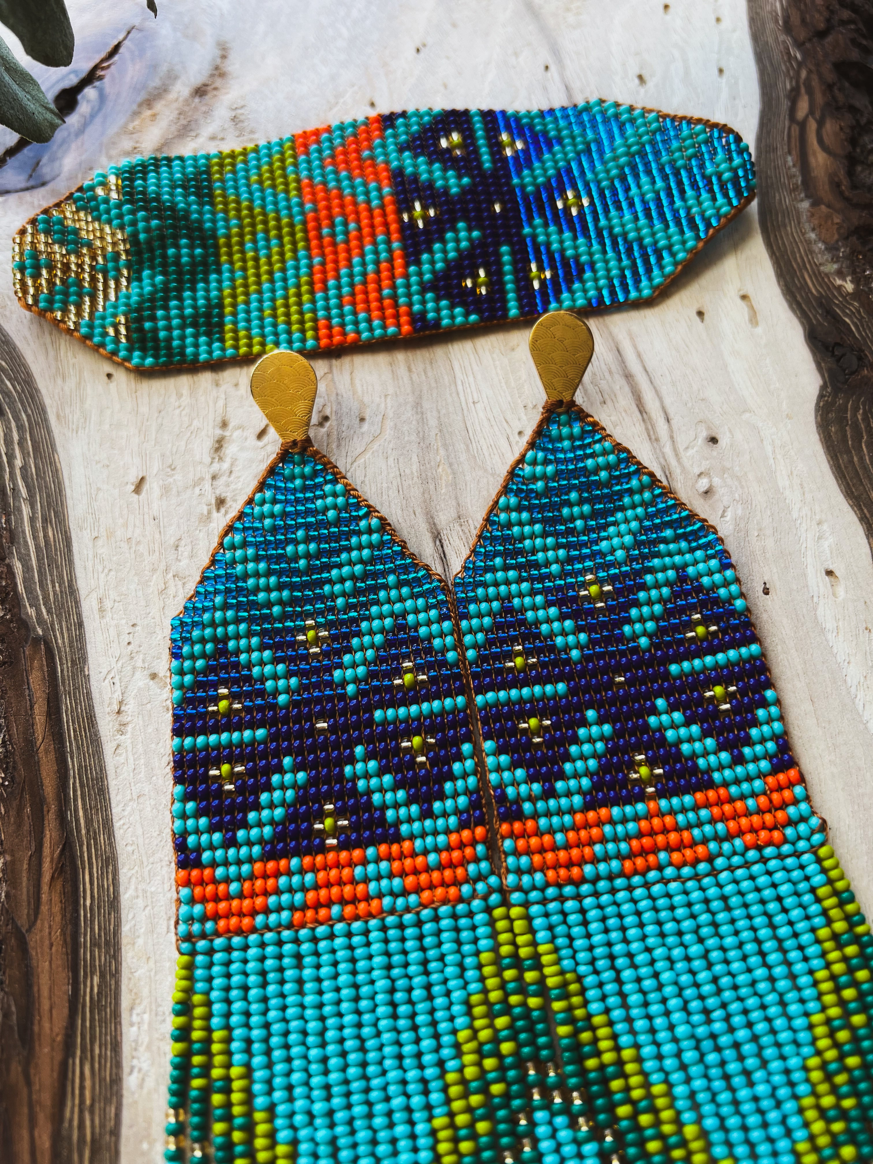Maiz Set ✻ Inga Beaded Earrings + Bracelet Set