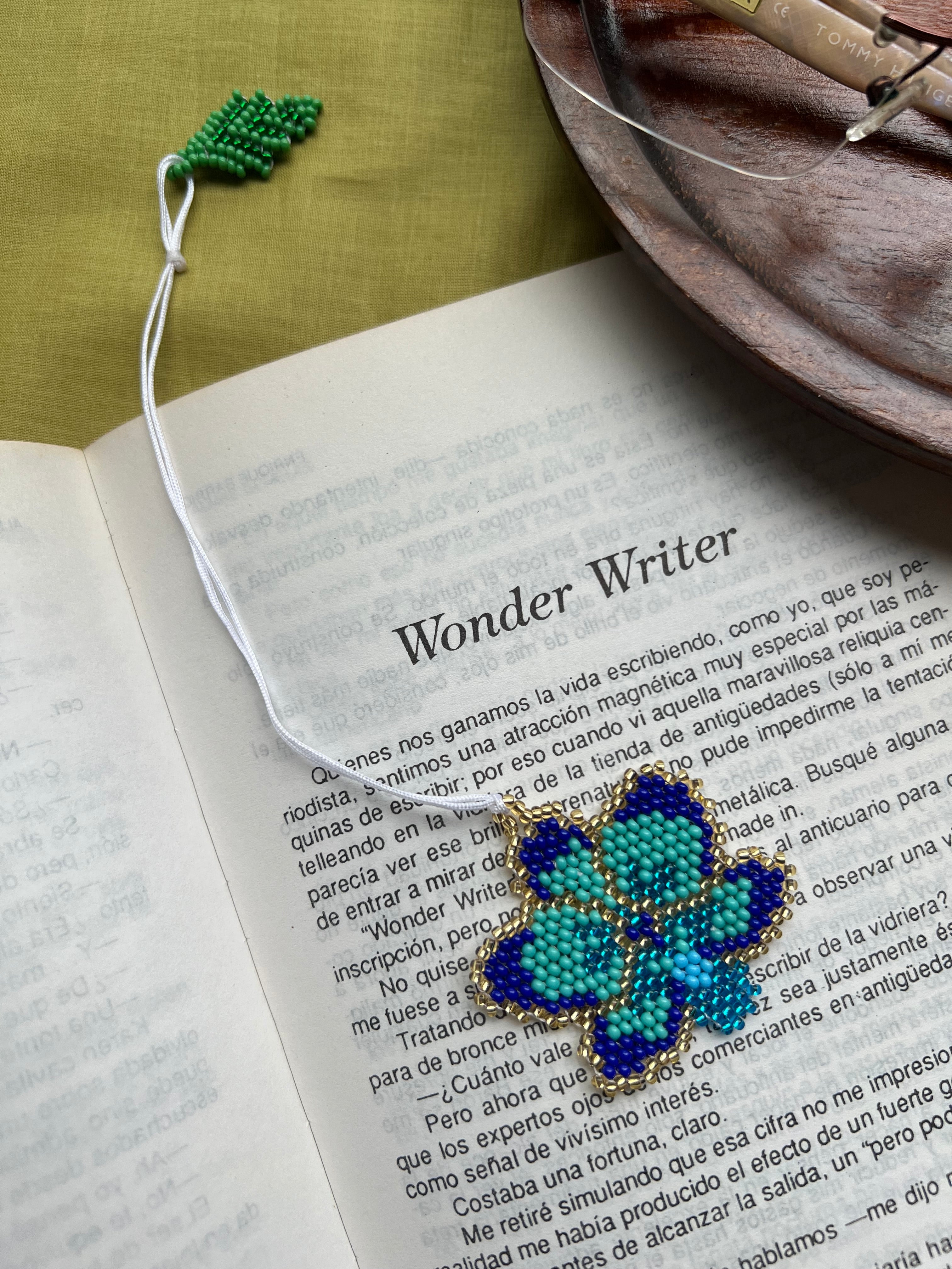 Blue Orchid Bookmark ✻ Hand Beaded by Embera Artisans