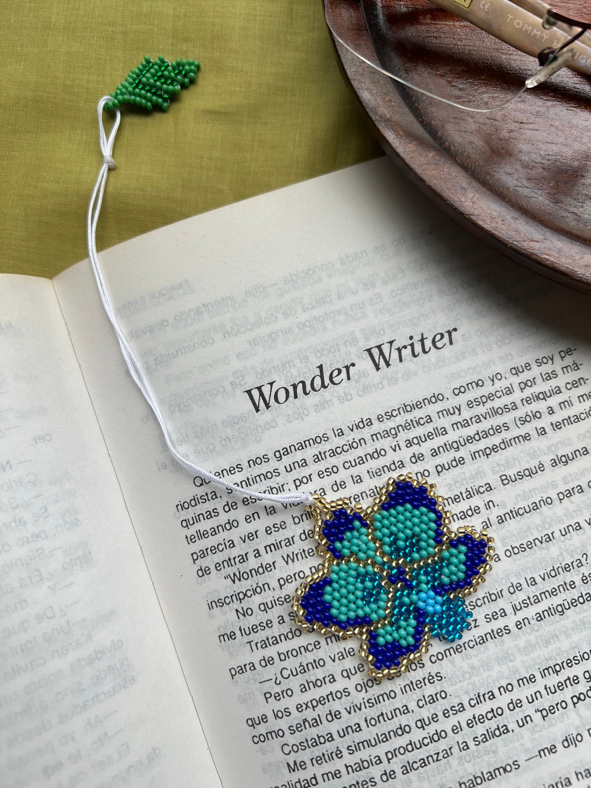 Blue Orchid Bookmark ✻ Hand Beaded by Embera Artisans