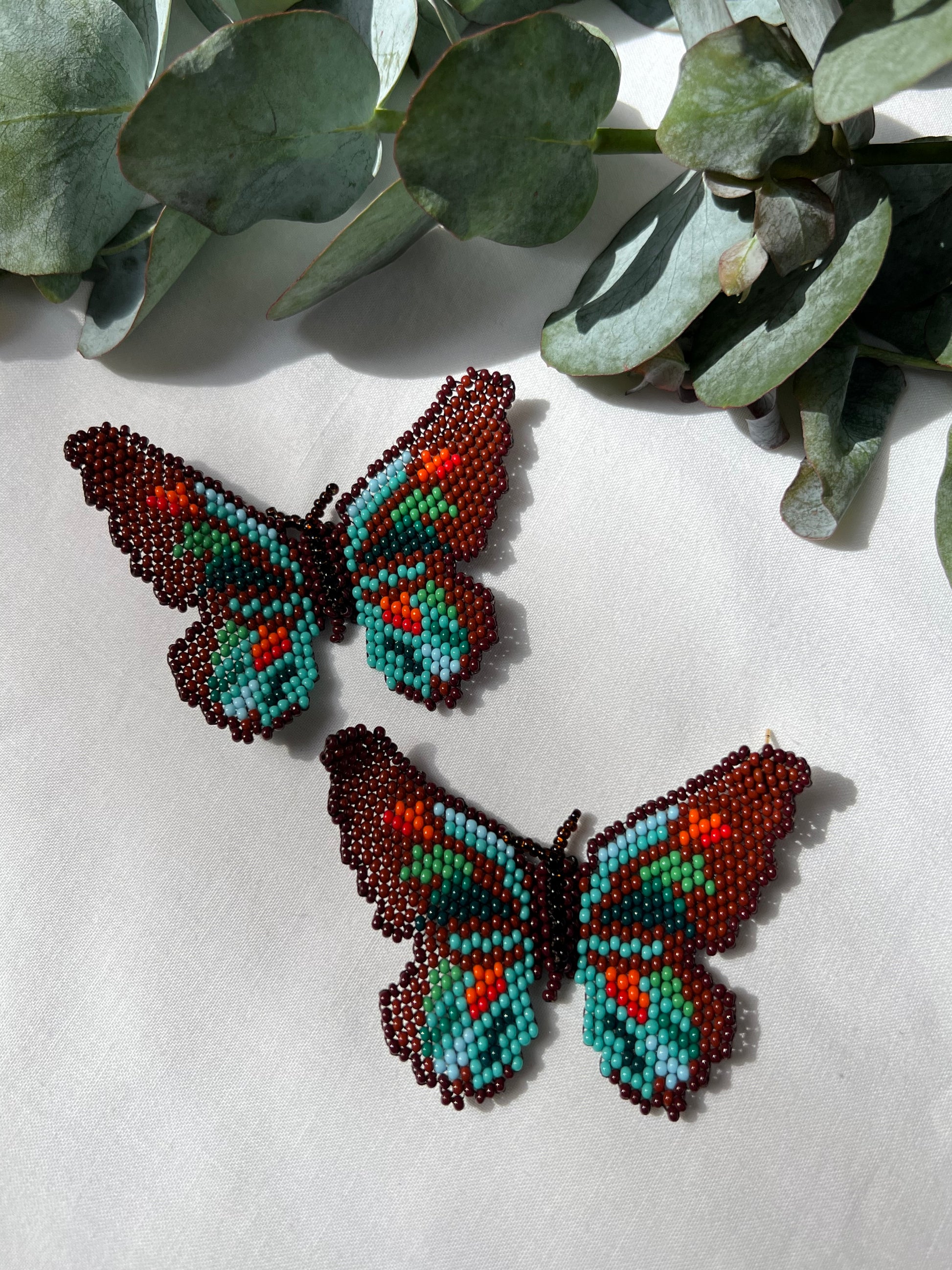 Mariposa ✻ Large Inga Butterfly Beaded Earrings
