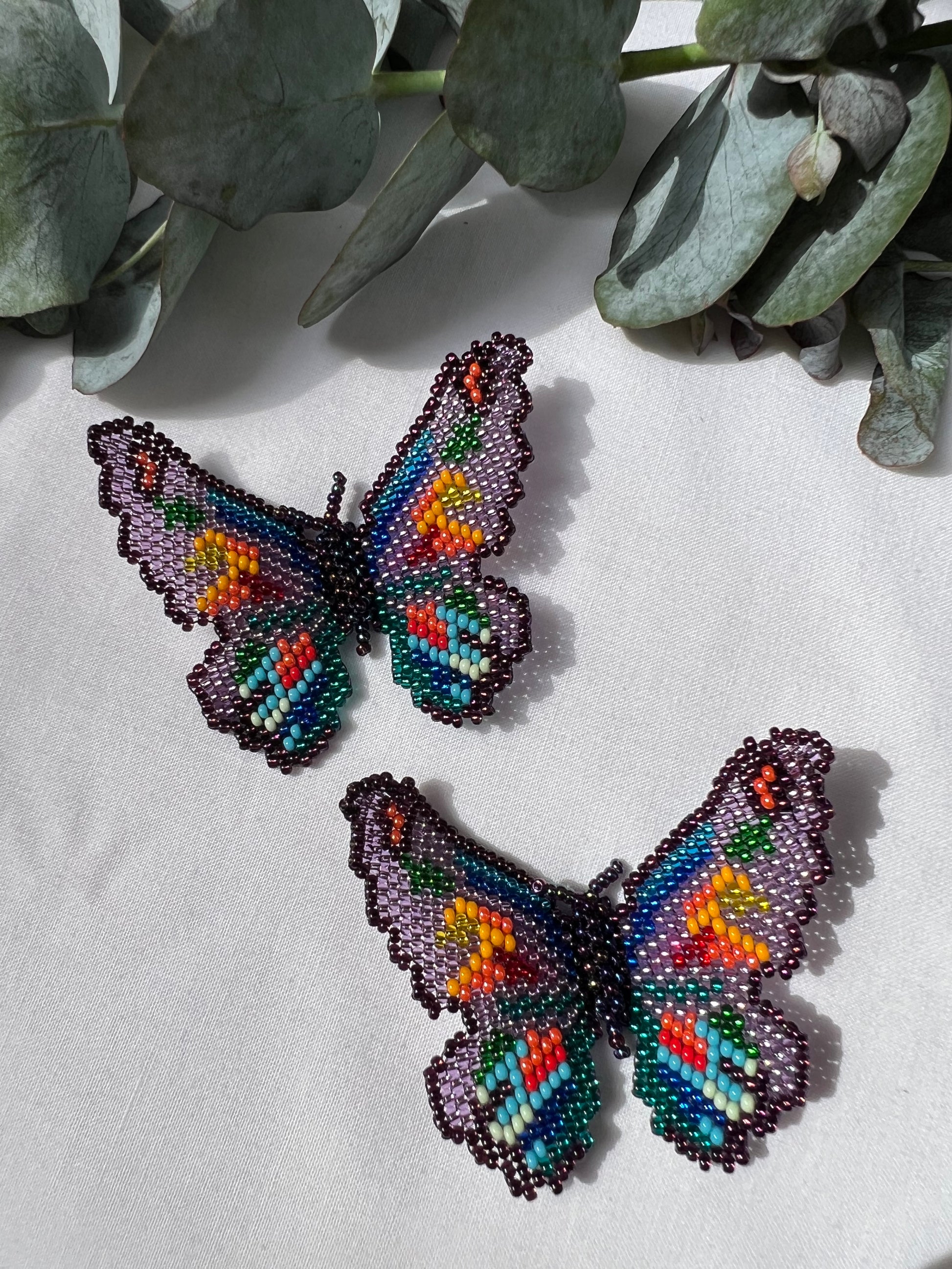 Mariposa ✻ Large Inga Butterfly Beaded Earrings