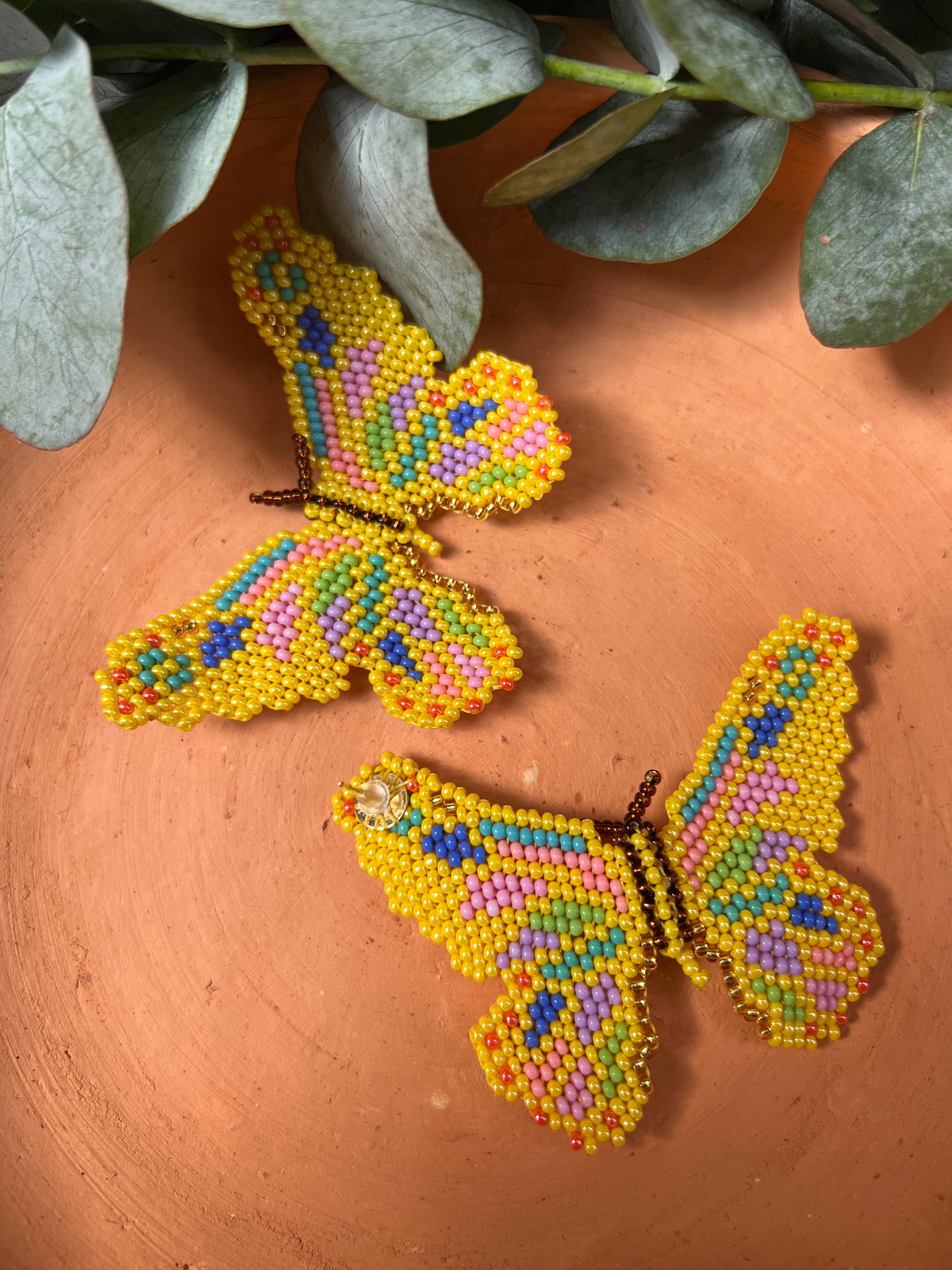 Mariposa ✻ Large Inga Butterfly Beaded Earrings