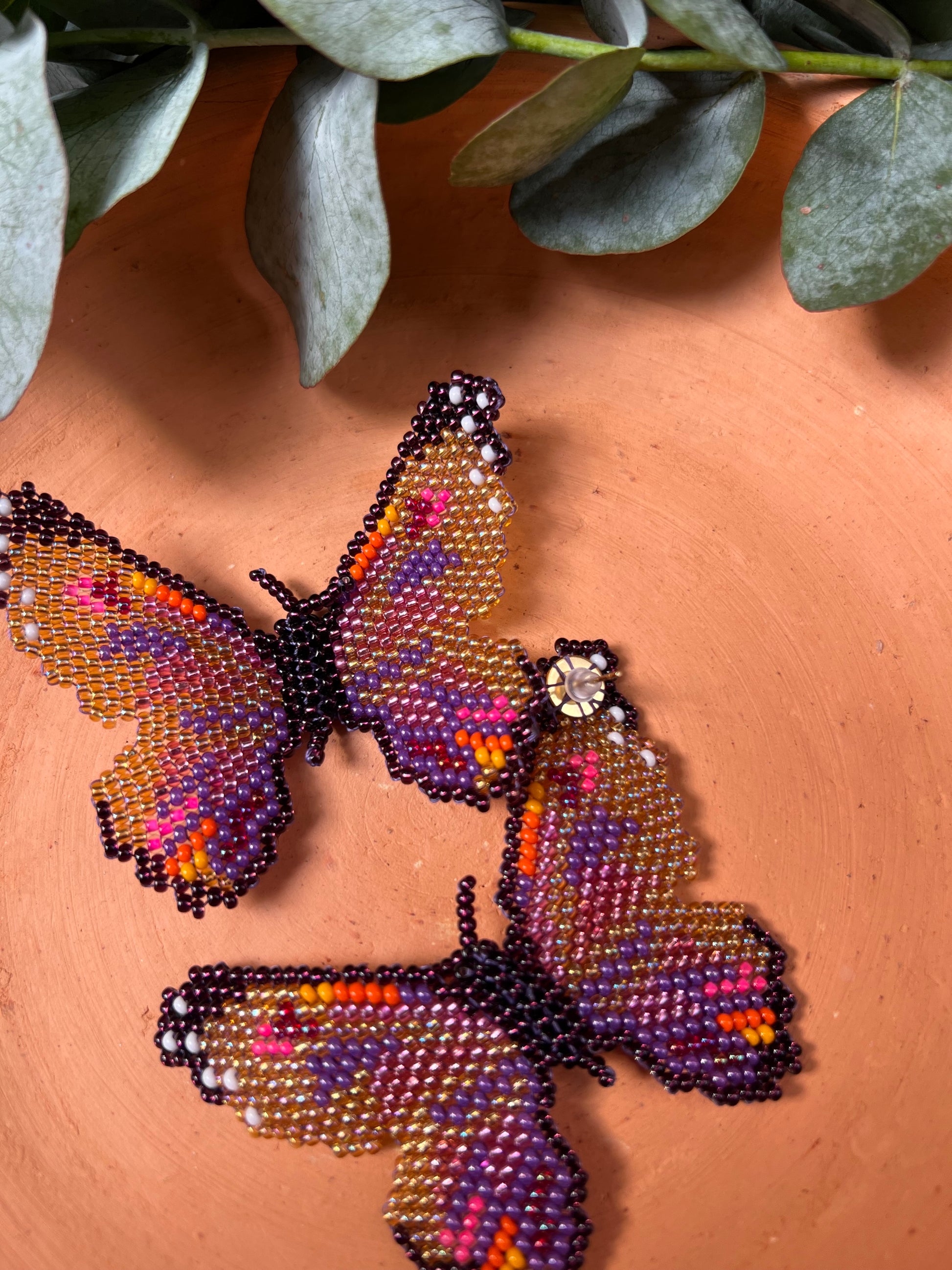 Mariposa ✻ Large Inga Butterfly Beaded Earrings