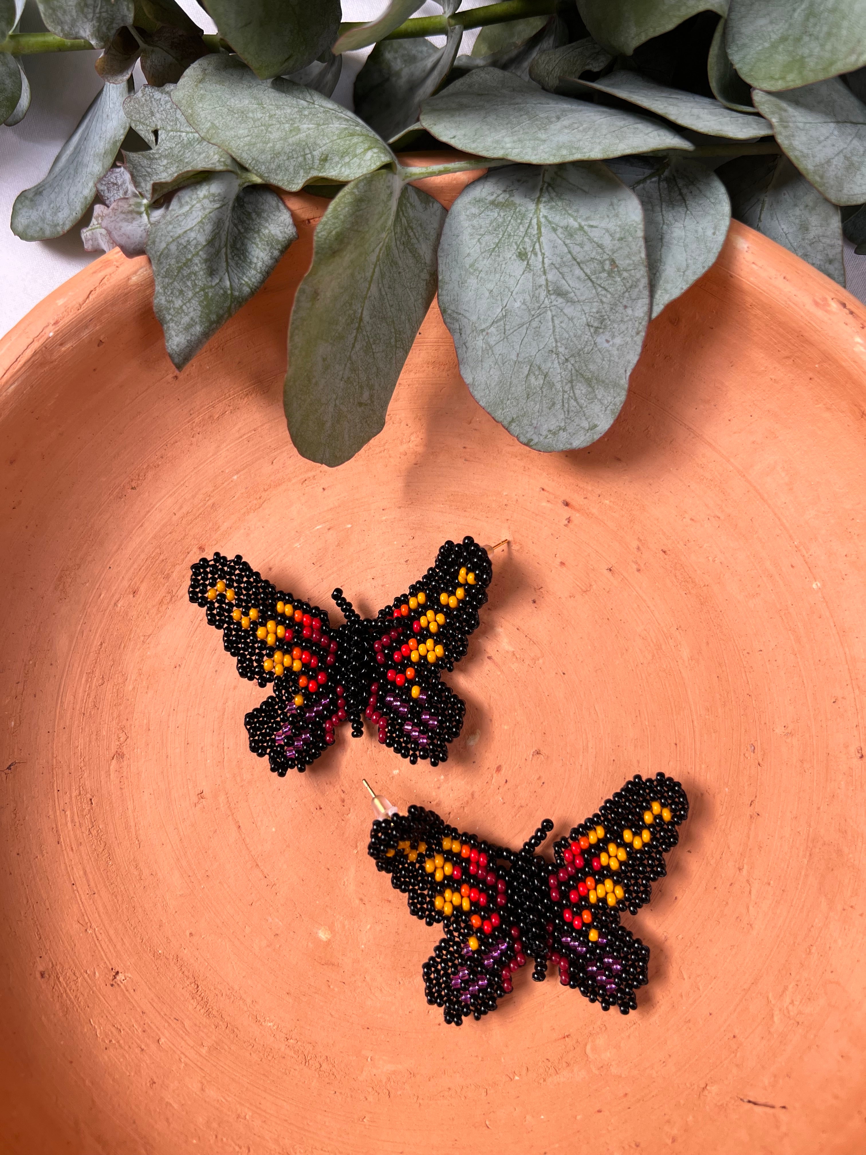 Mariposita ✻ Small Inga Butterfly Beaded Earrings