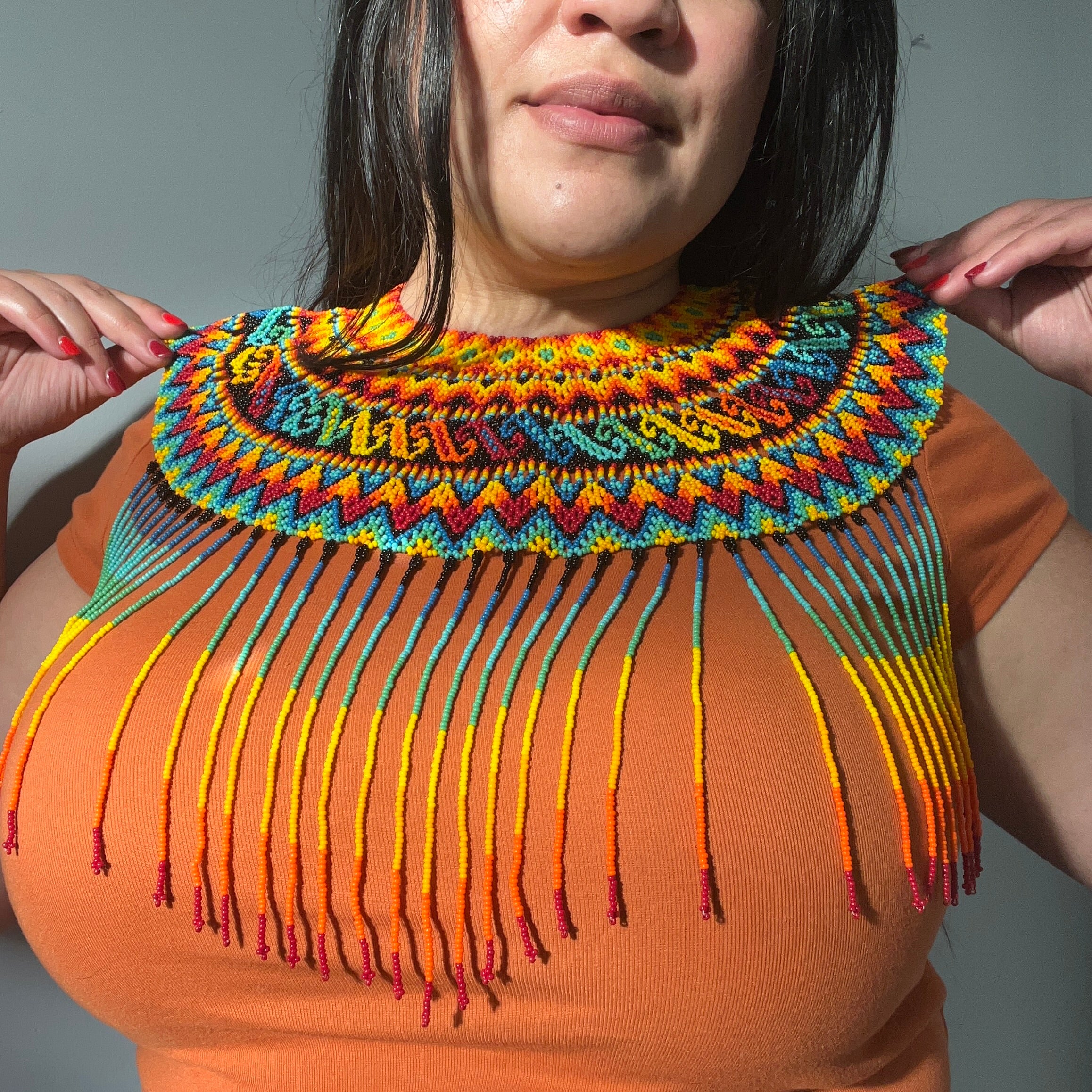 Fuego y Río Okama ✻ Embera Beaded Necklace