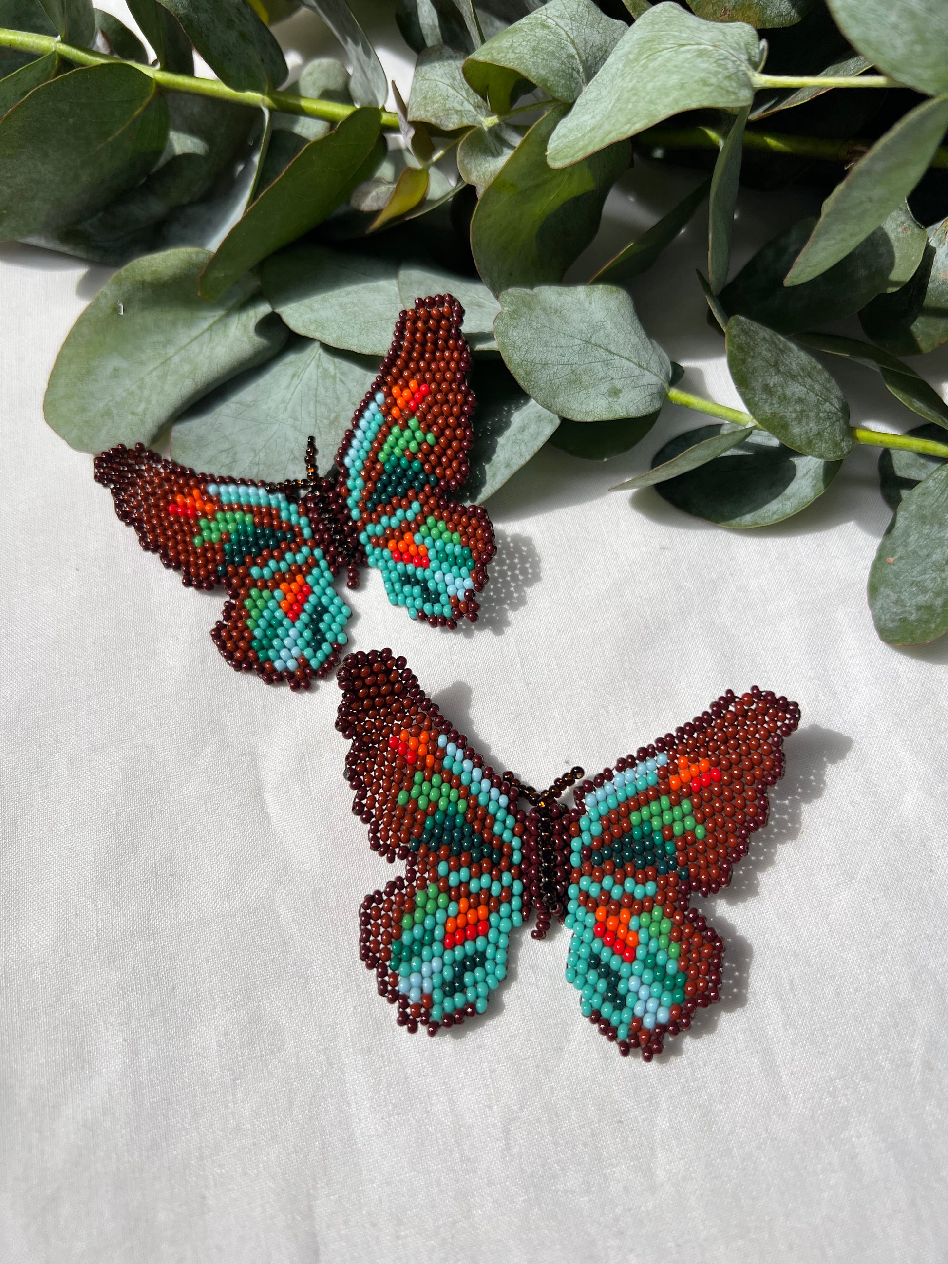 Mariposa ✻ Large Inga Butterfly Beaded Earrings