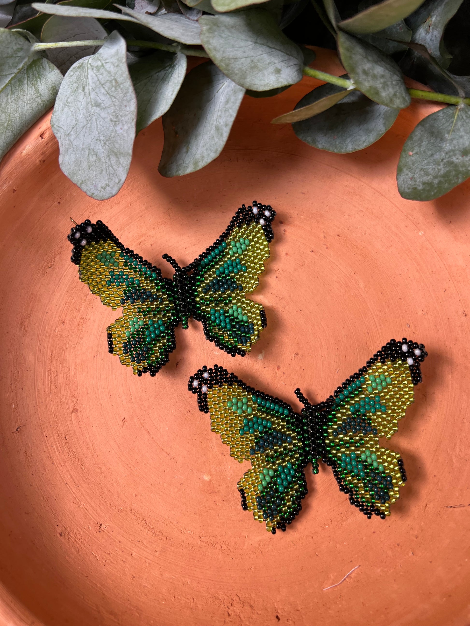Mariposa ✻ Large Inga Butterfly Beaded Earrings