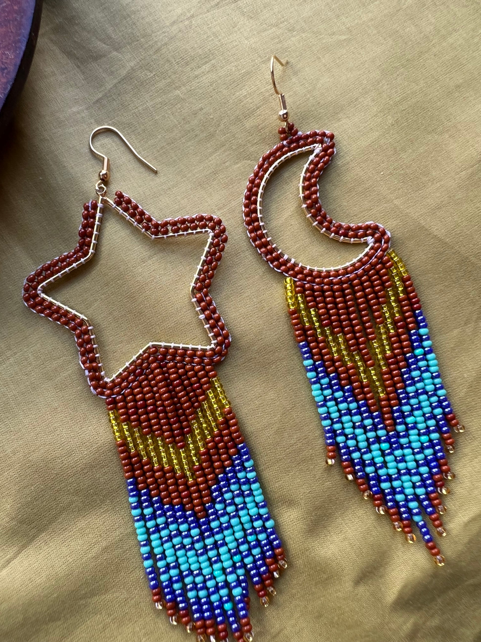 Sun & Moon ✻ Misak Beaded Earrings