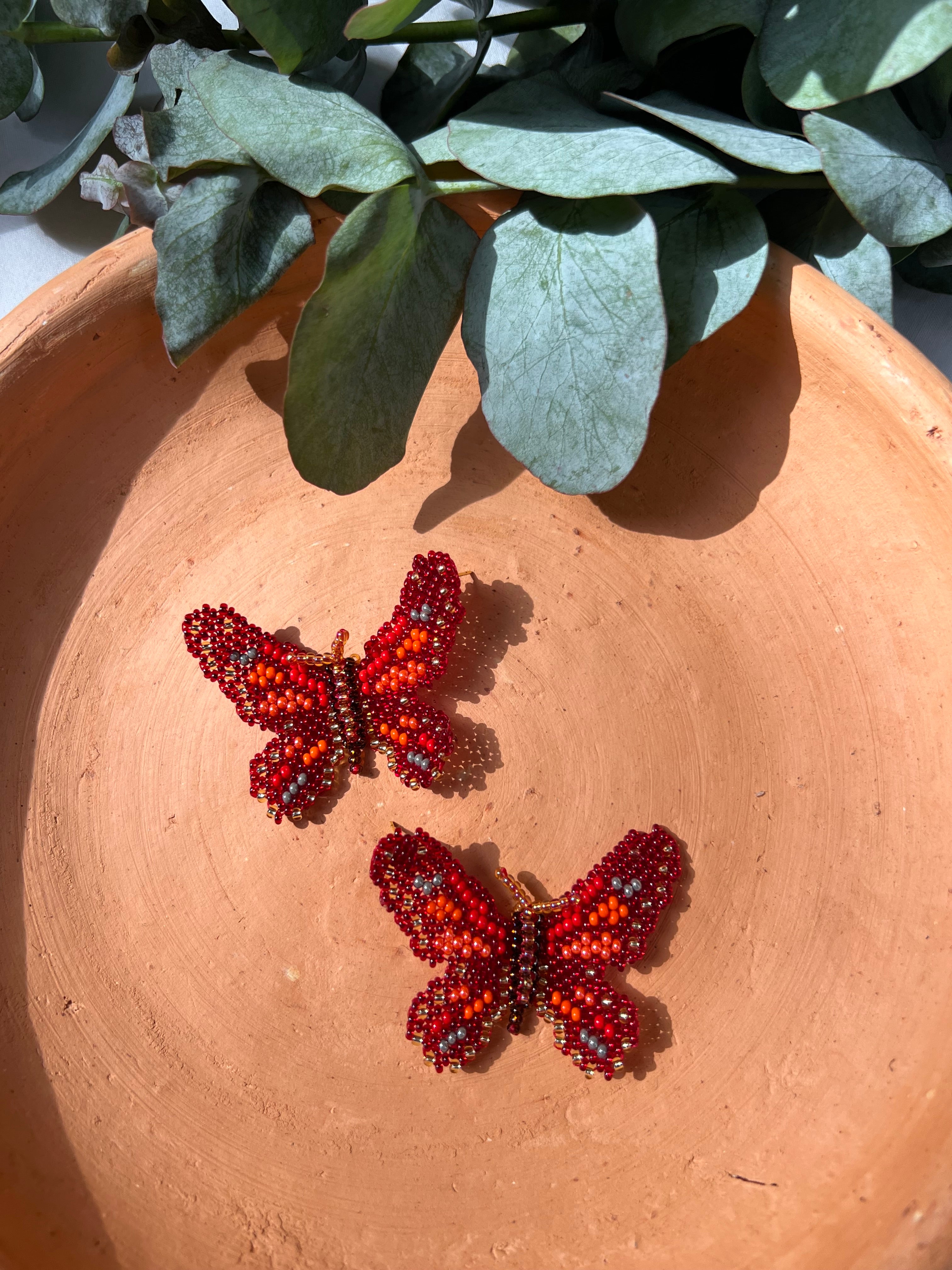 Mariposita ✻ Small Inga Butterfly Beaded Earrings