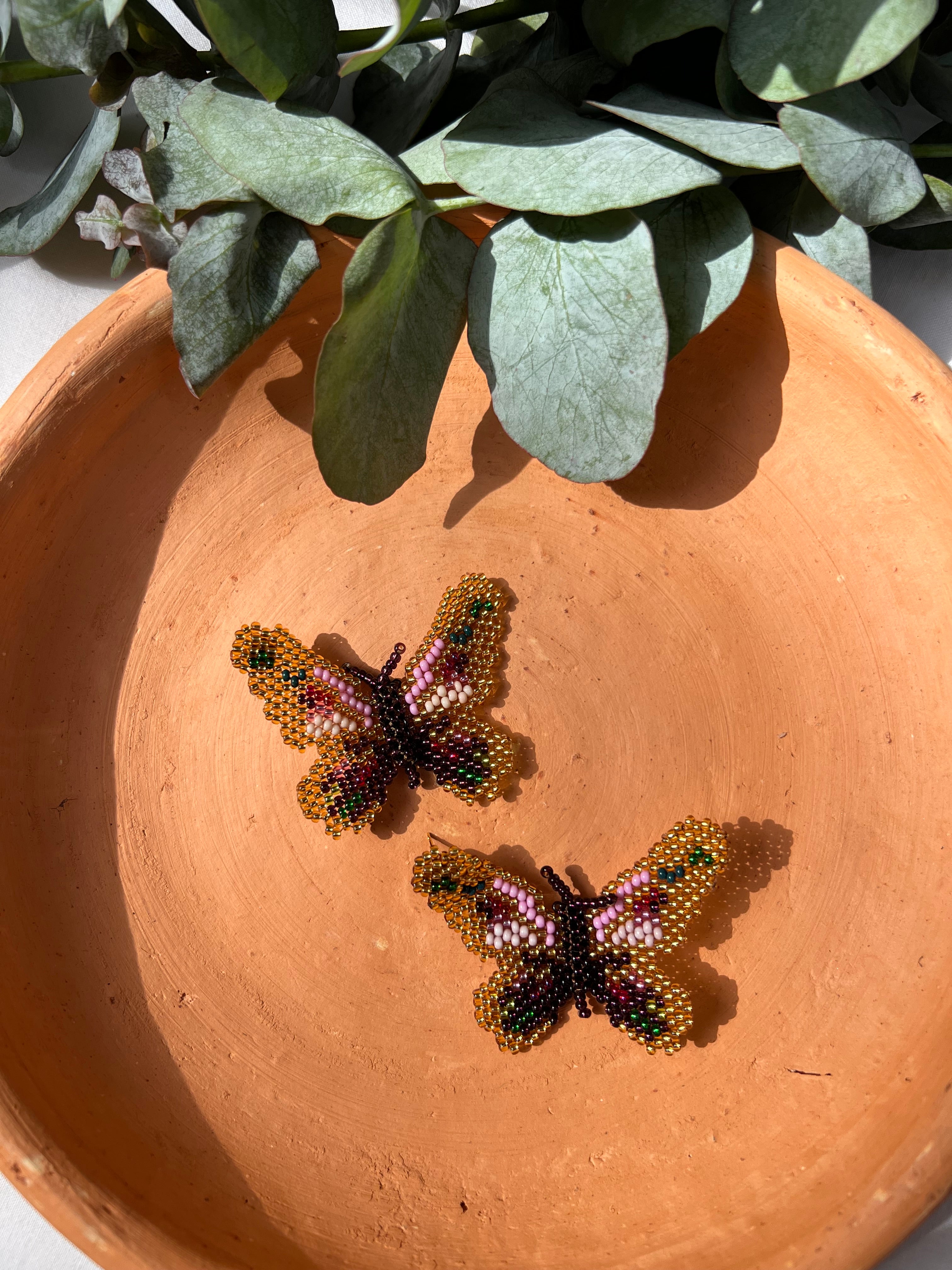 Mariposita ✻ Small Inga Butterfly Beaded Earrings