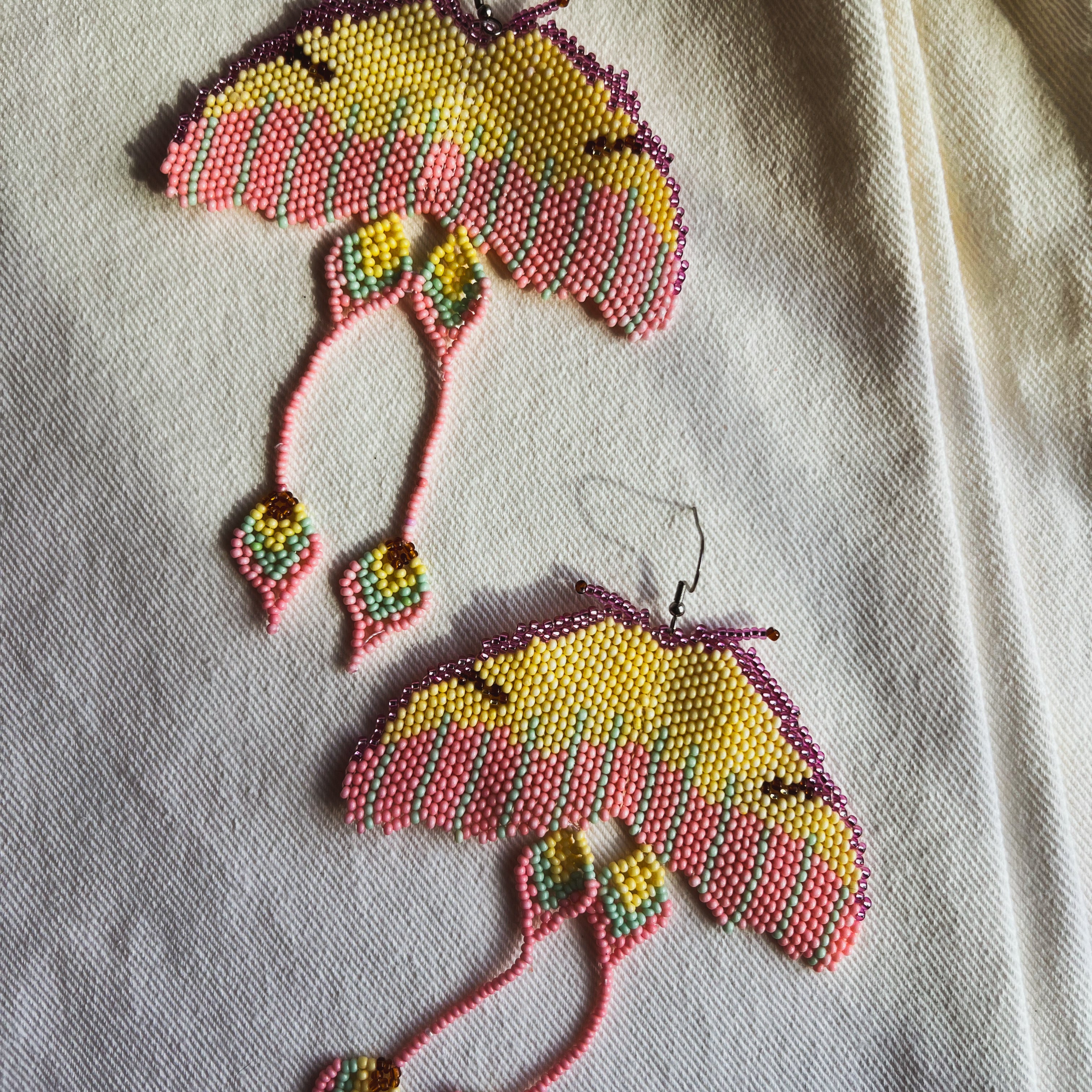 Lunar Moth ✻ Embera Beaded Earrings