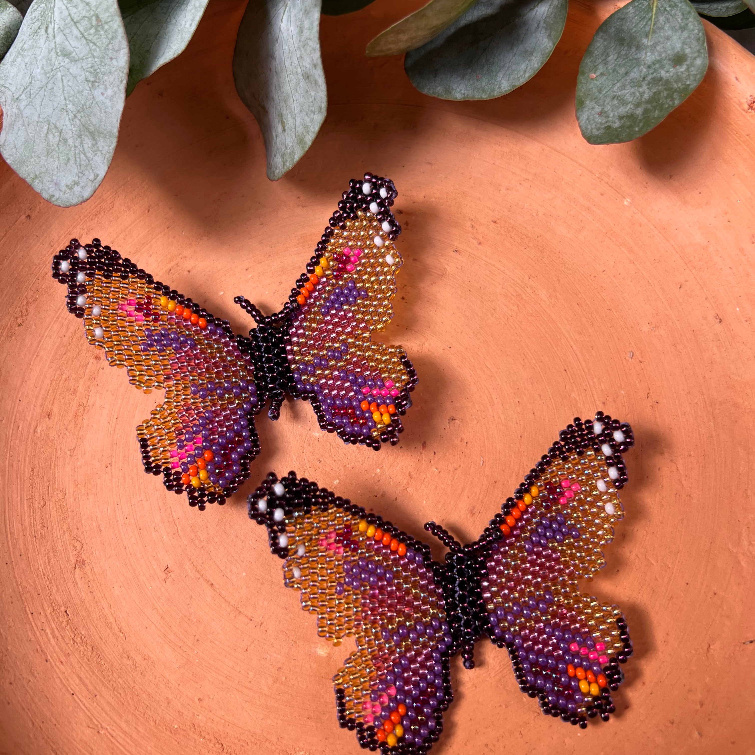 Mariposa ✻ Large Inga Butterfly Beaded Earrings