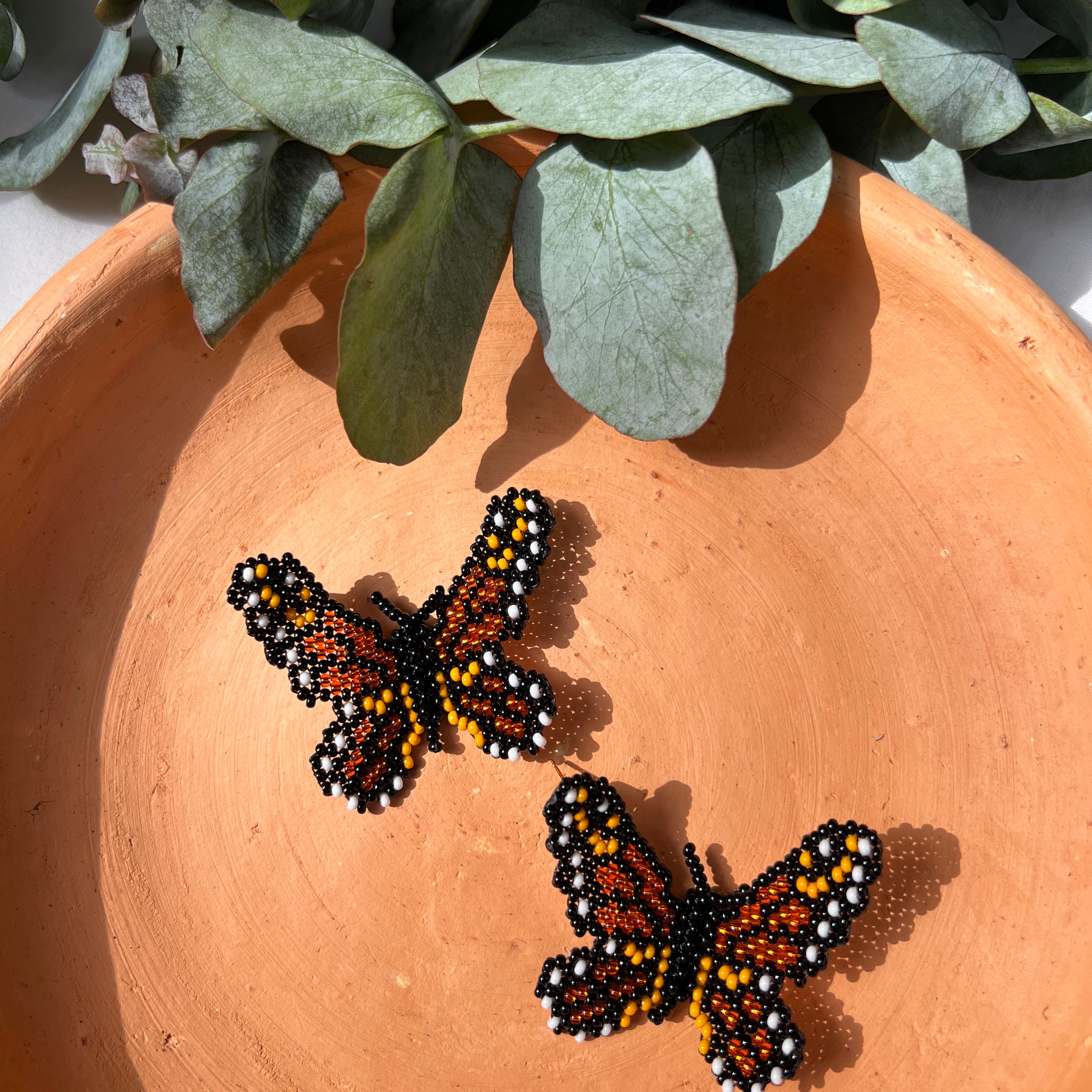Mariposita ✻ Small Inga Butterfly Beaded Earrings